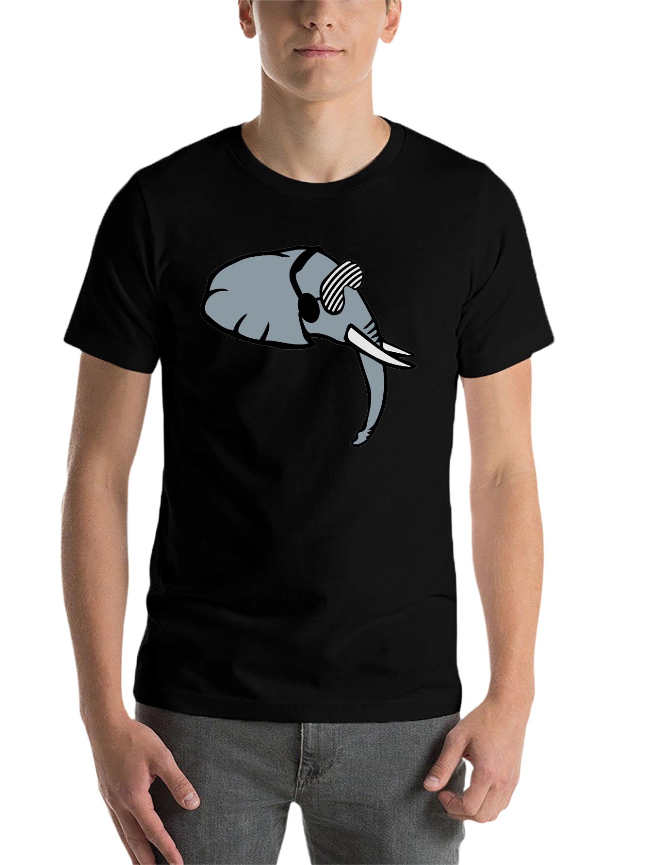 Black Cool Elephant Graphic Tee - Trendy Black Shirt view 7