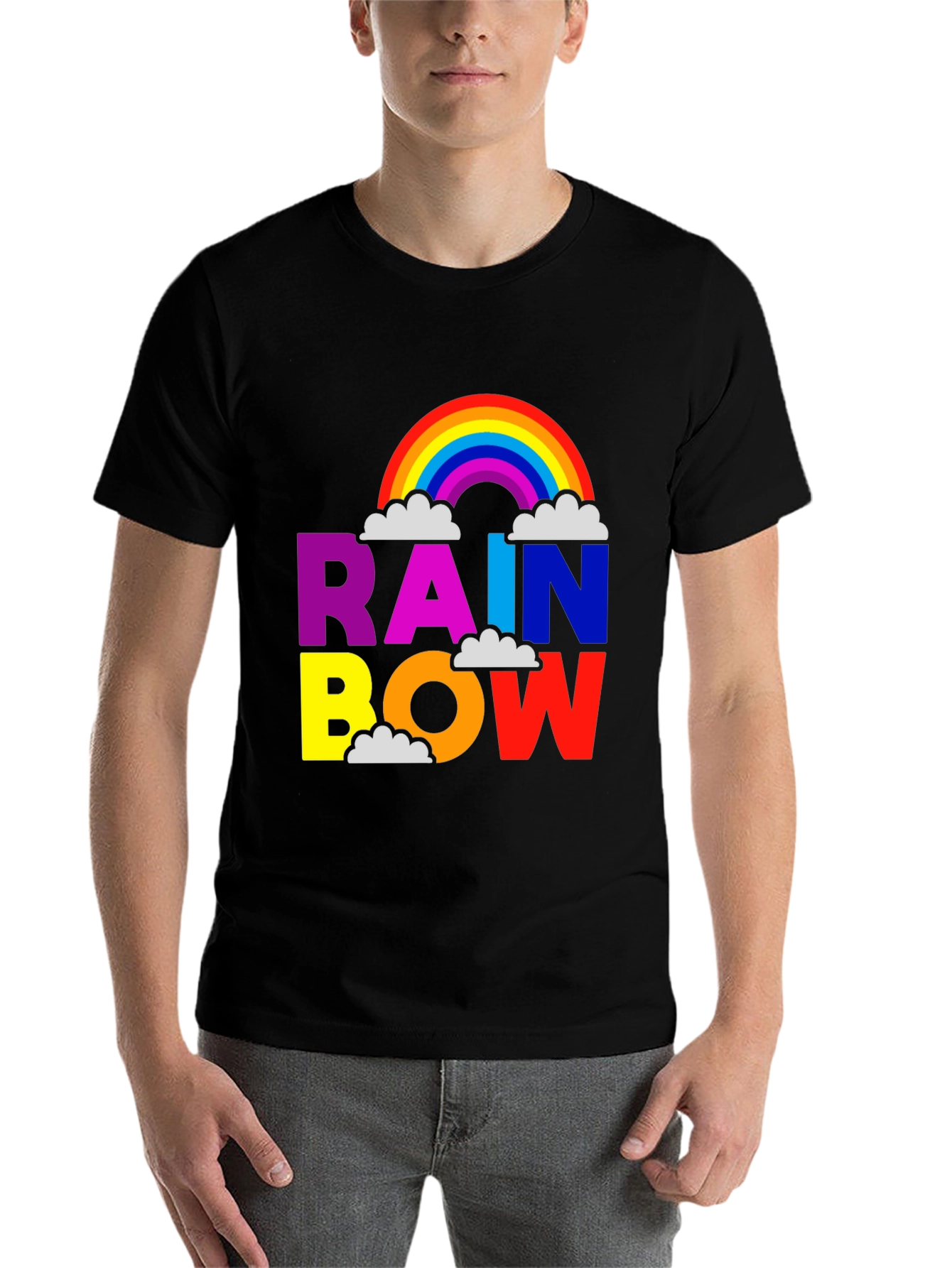 Black Rainbow Graphic T-Shirt view 7