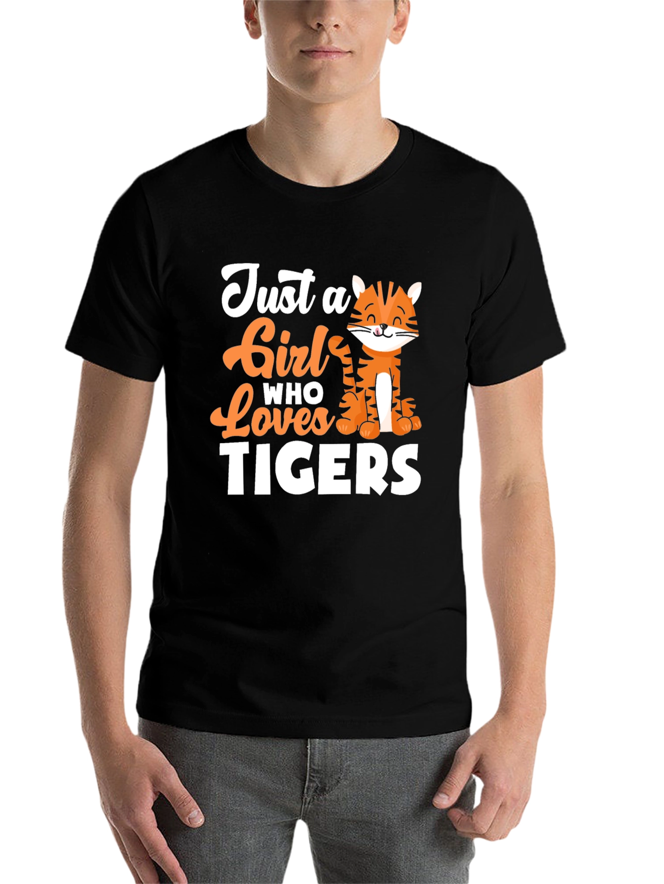 Black Just a Girl Who Loves Tigers Graphic Tee view 7