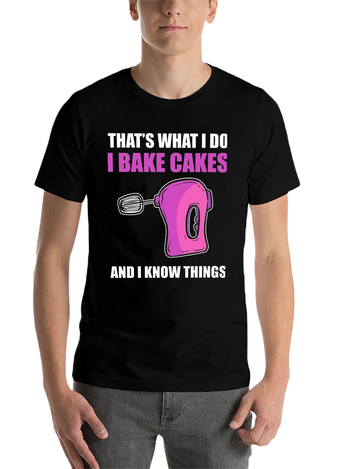 Black I Bake Cakes T-Shirt view 7