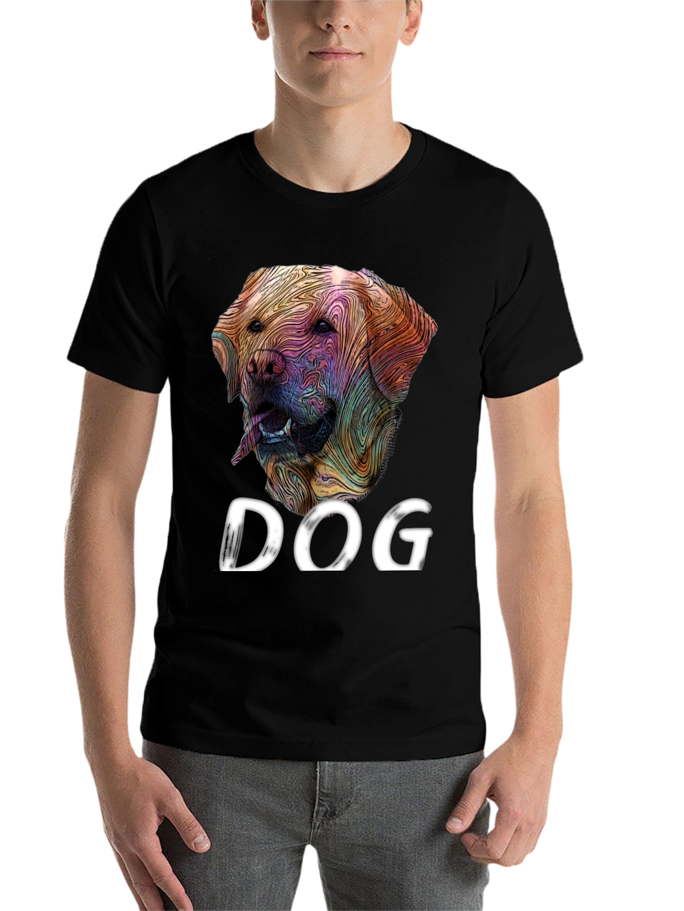 Black Dog Graphic Tee - Artistic Labrador Design view 7