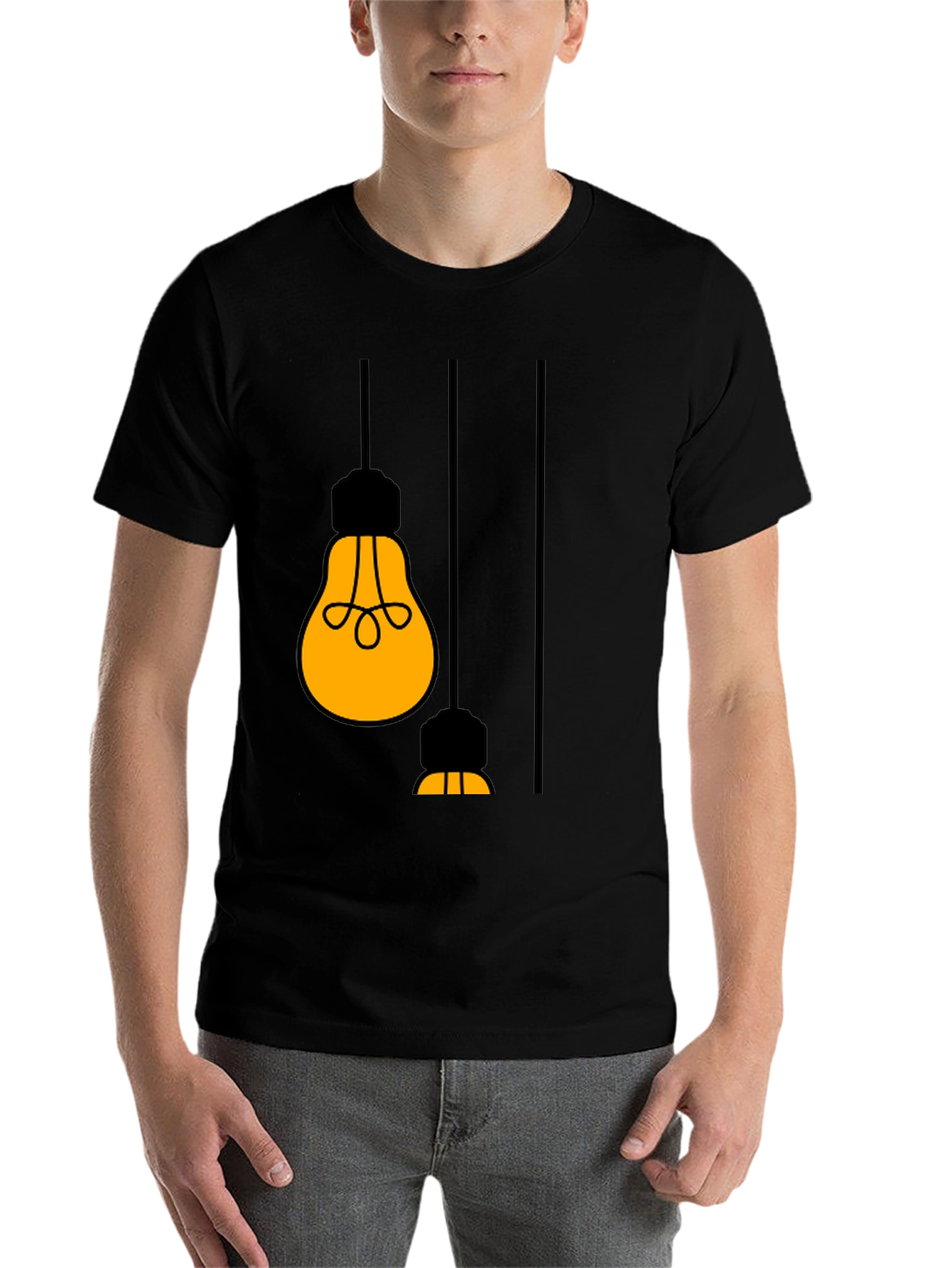 Black Illuminating Light Bulb Graphic Tee view 7