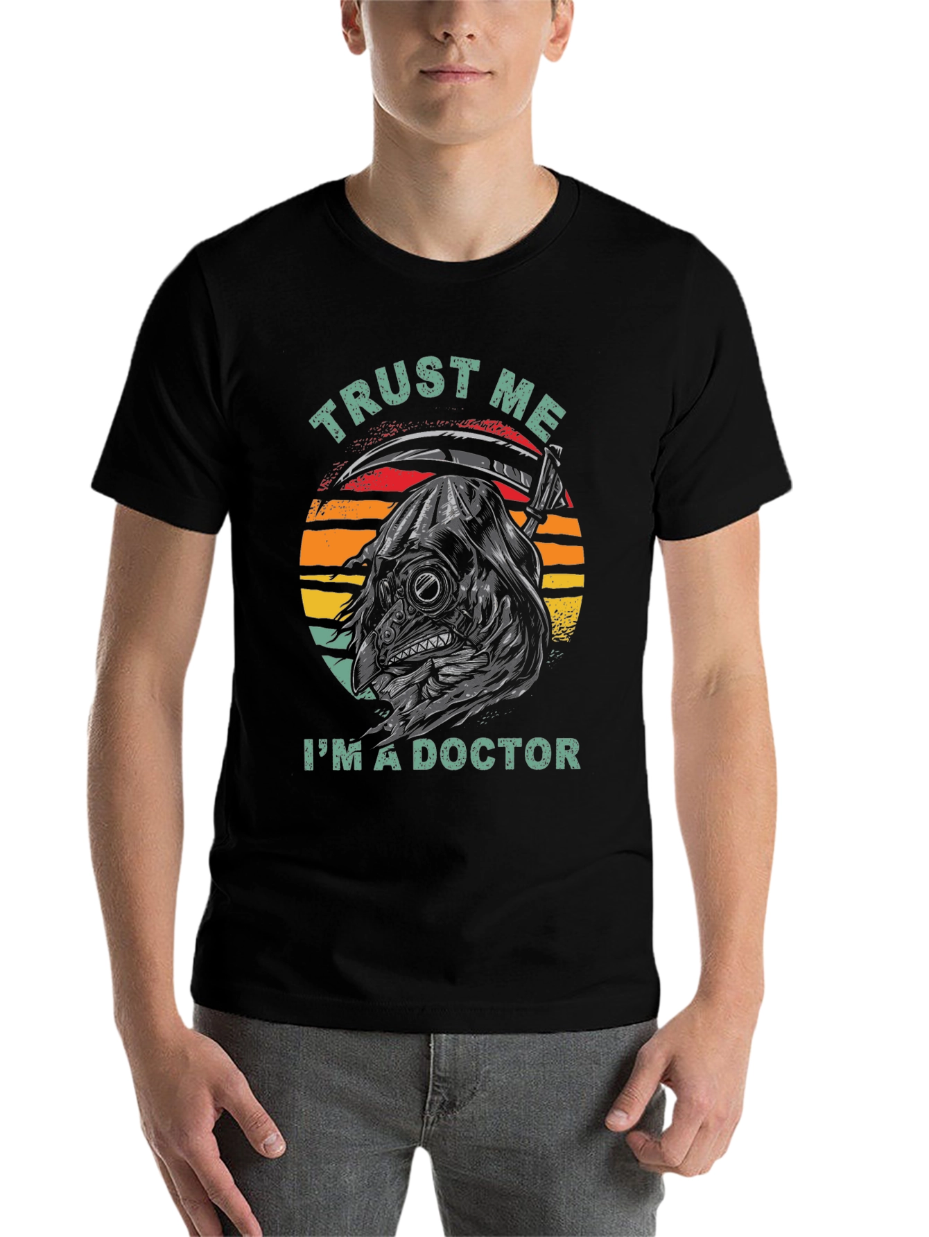Black Trust Me I'm a Doctor Plague T-Shirt view 7