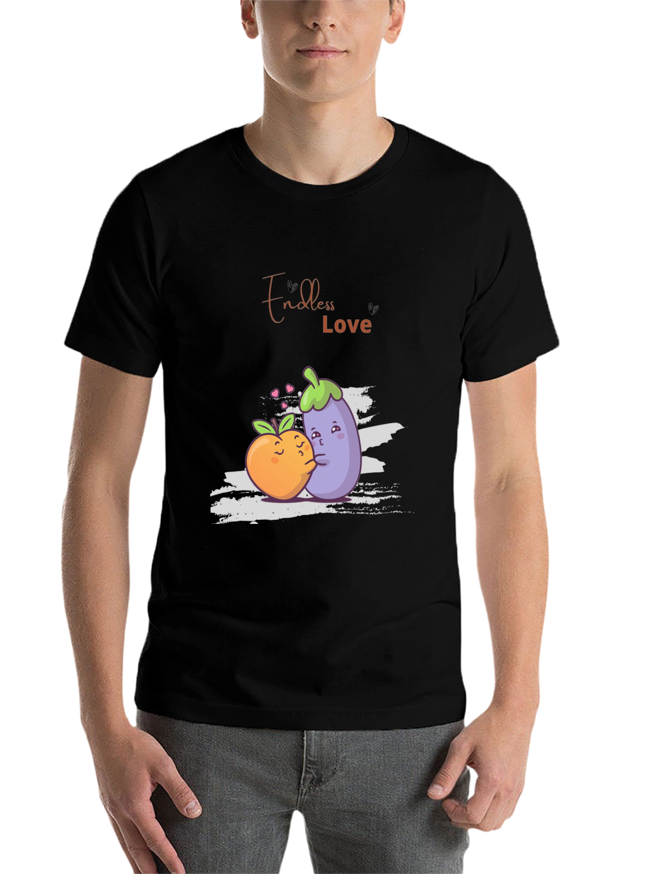 Black Endless Love Black Graphic T-Shirt view 7