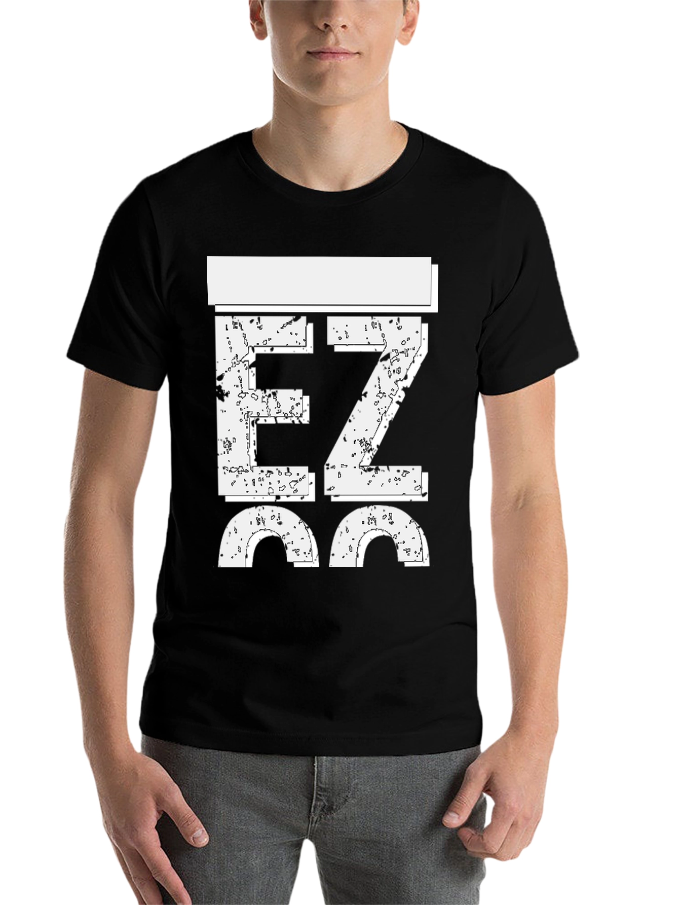 Black EZ GG Graphic T-Shirt - Black Casual Tee view 7