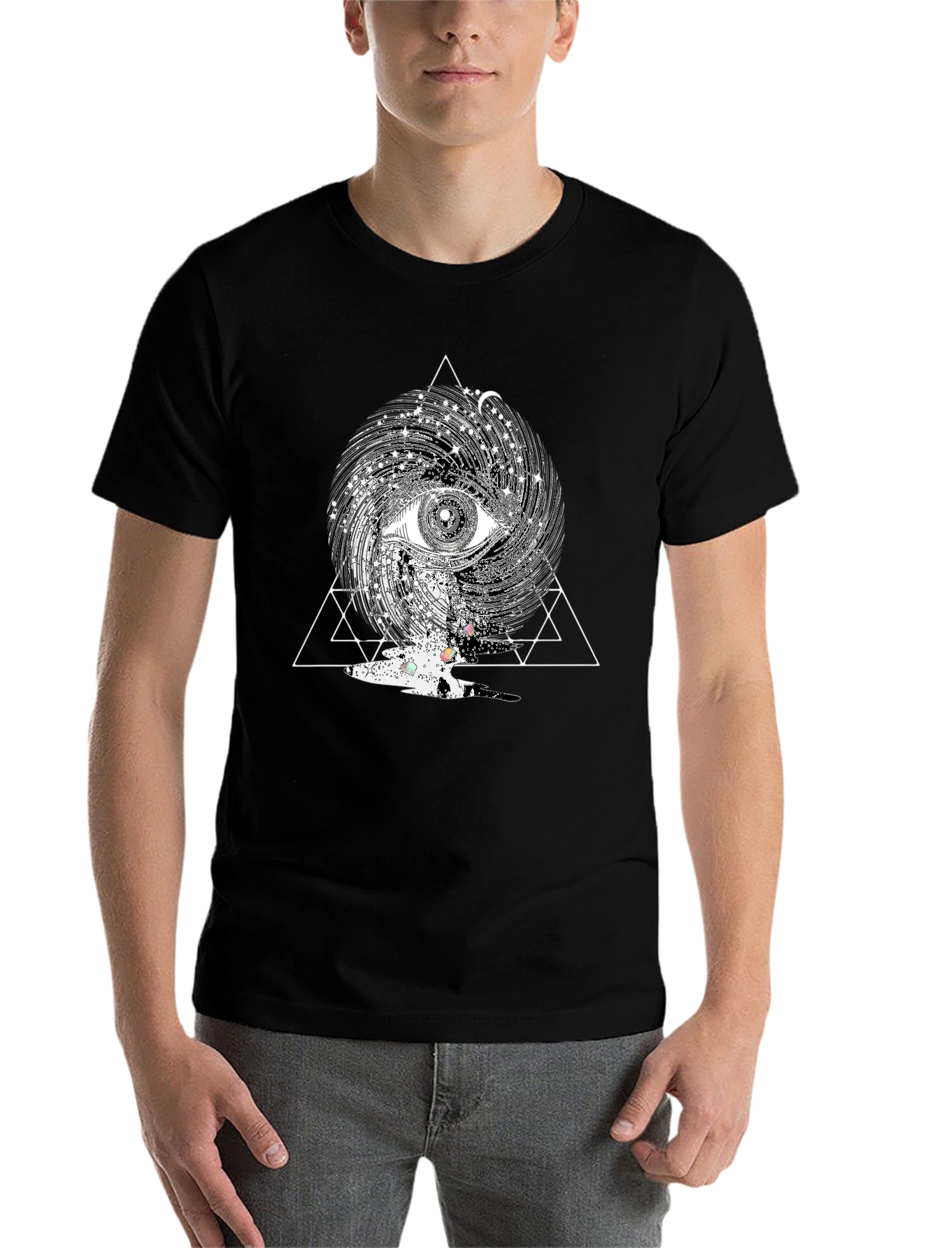 Black Mystic Eye Graphic Tee - Black view 7
