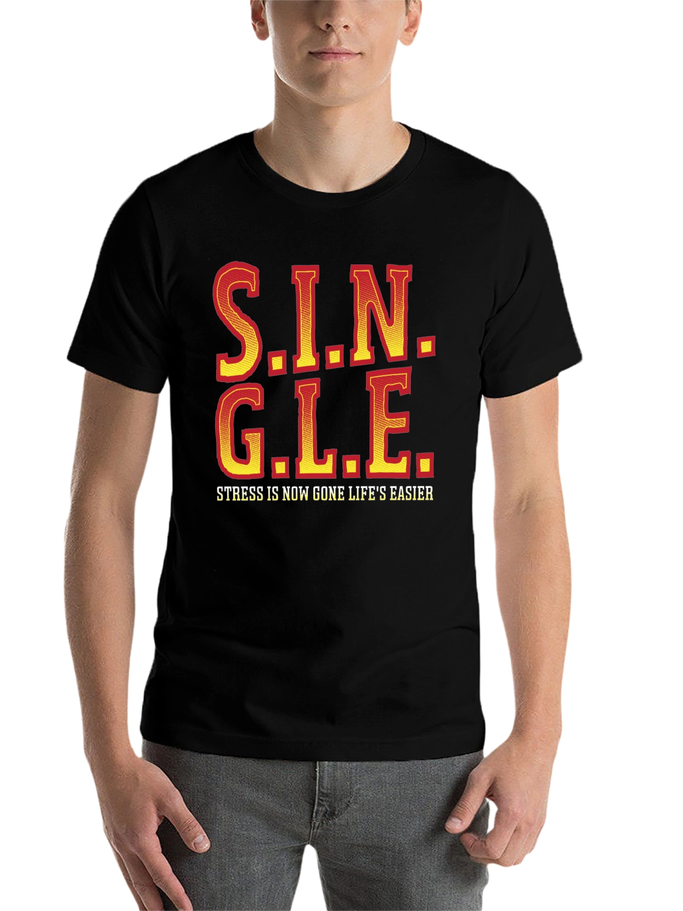 Black Single Graphic Tee - Stress Free Lifestyle Shirt view 7