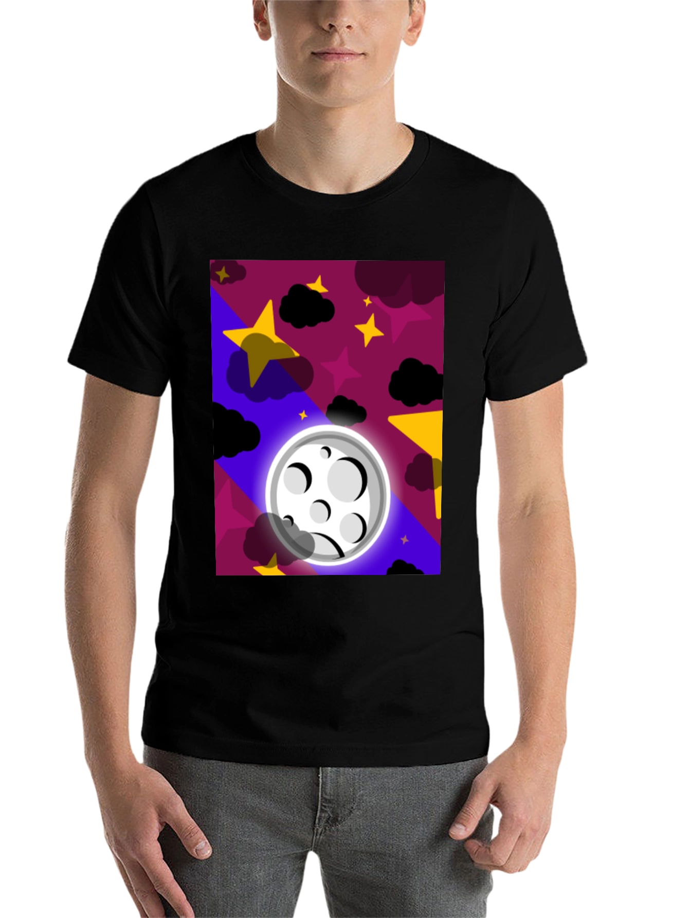 Black Celestial Dreams T-Shirt - Starry Night Moon Design view 7