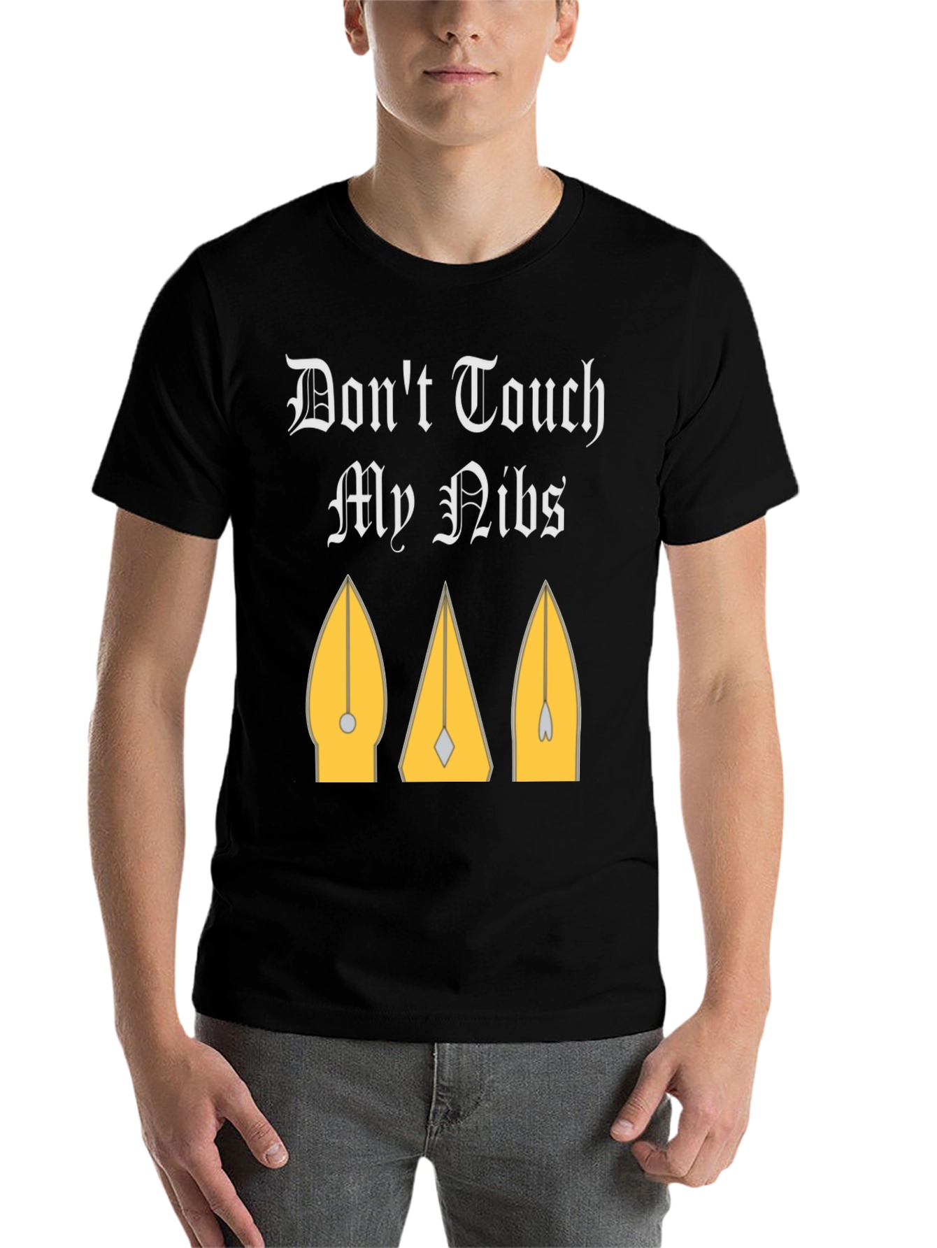 Black Don't Touch My Nibs T-Shirt view 7