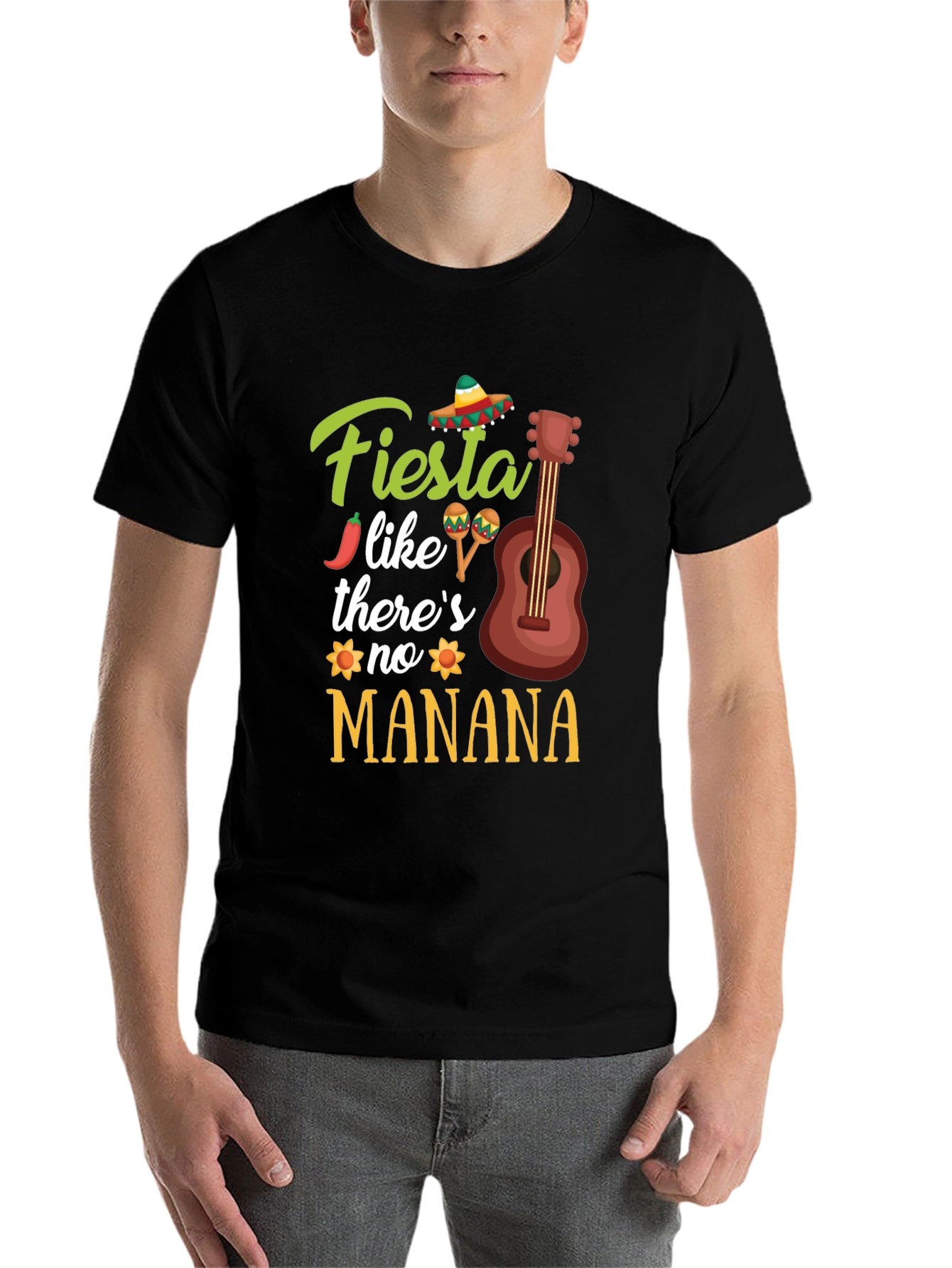 Black Fiesta Like There's No Manana T-Shirt view 7