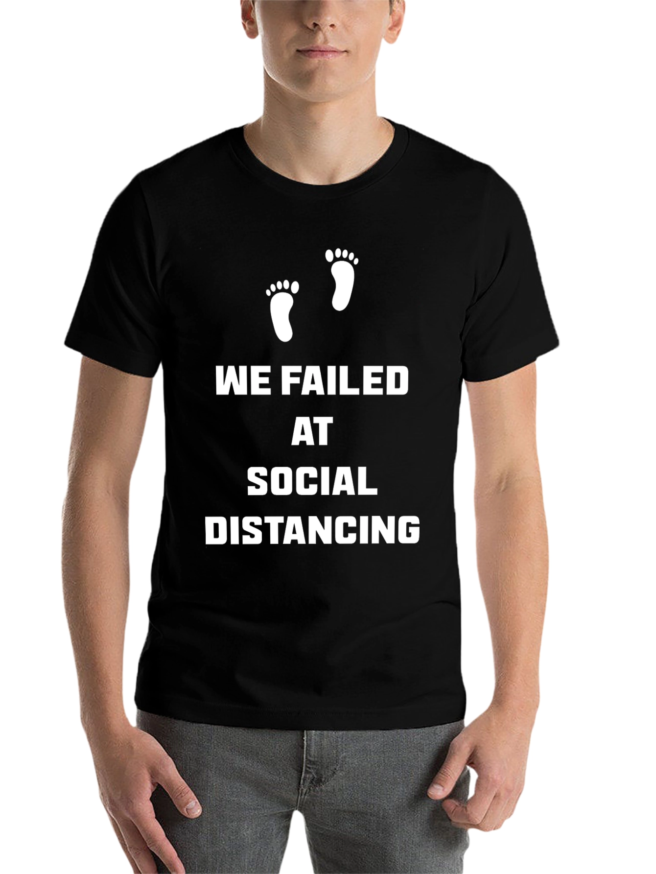 Black Funny Social Distancing Pregnancy T-Shirt view 7