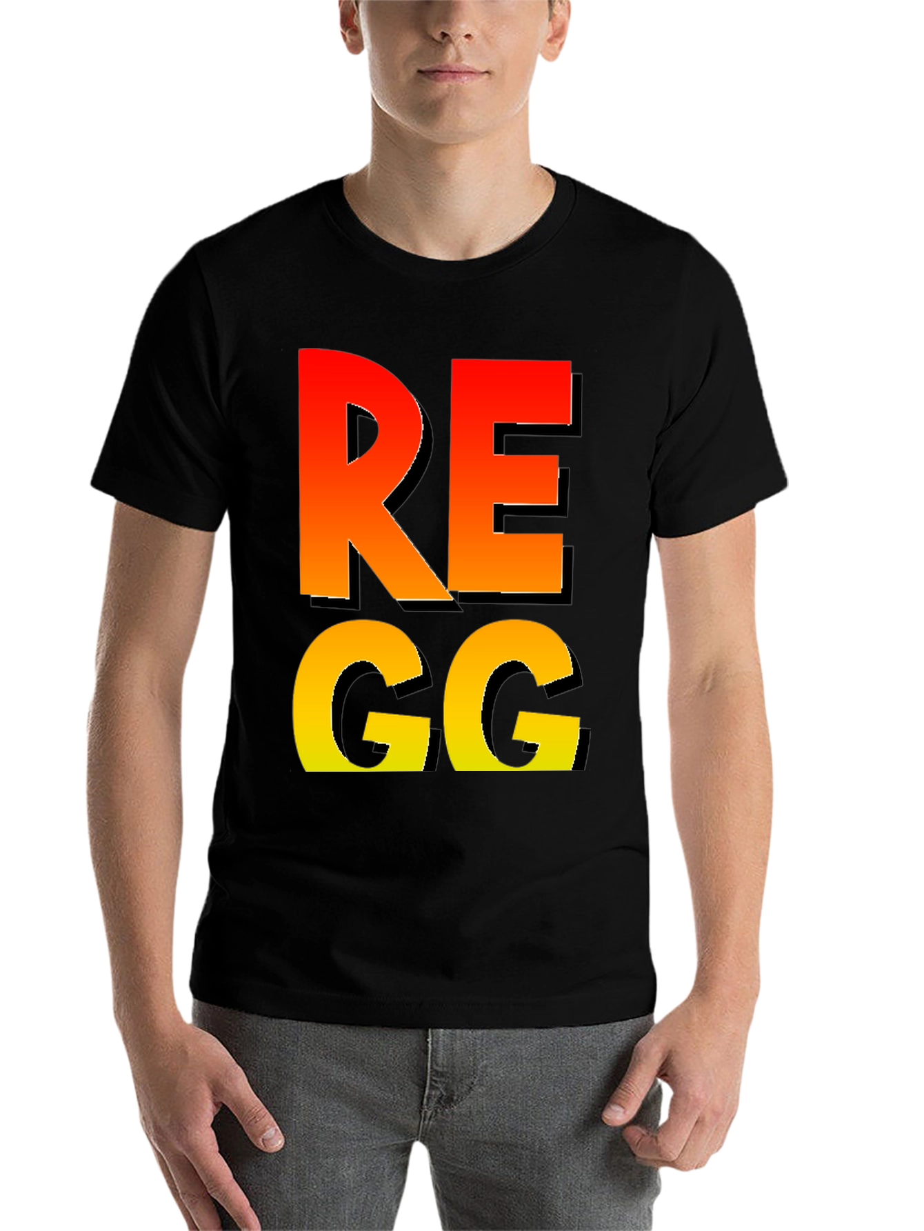 Black Funny REGG T-Shirt - Novelty Gaming Tee view 7