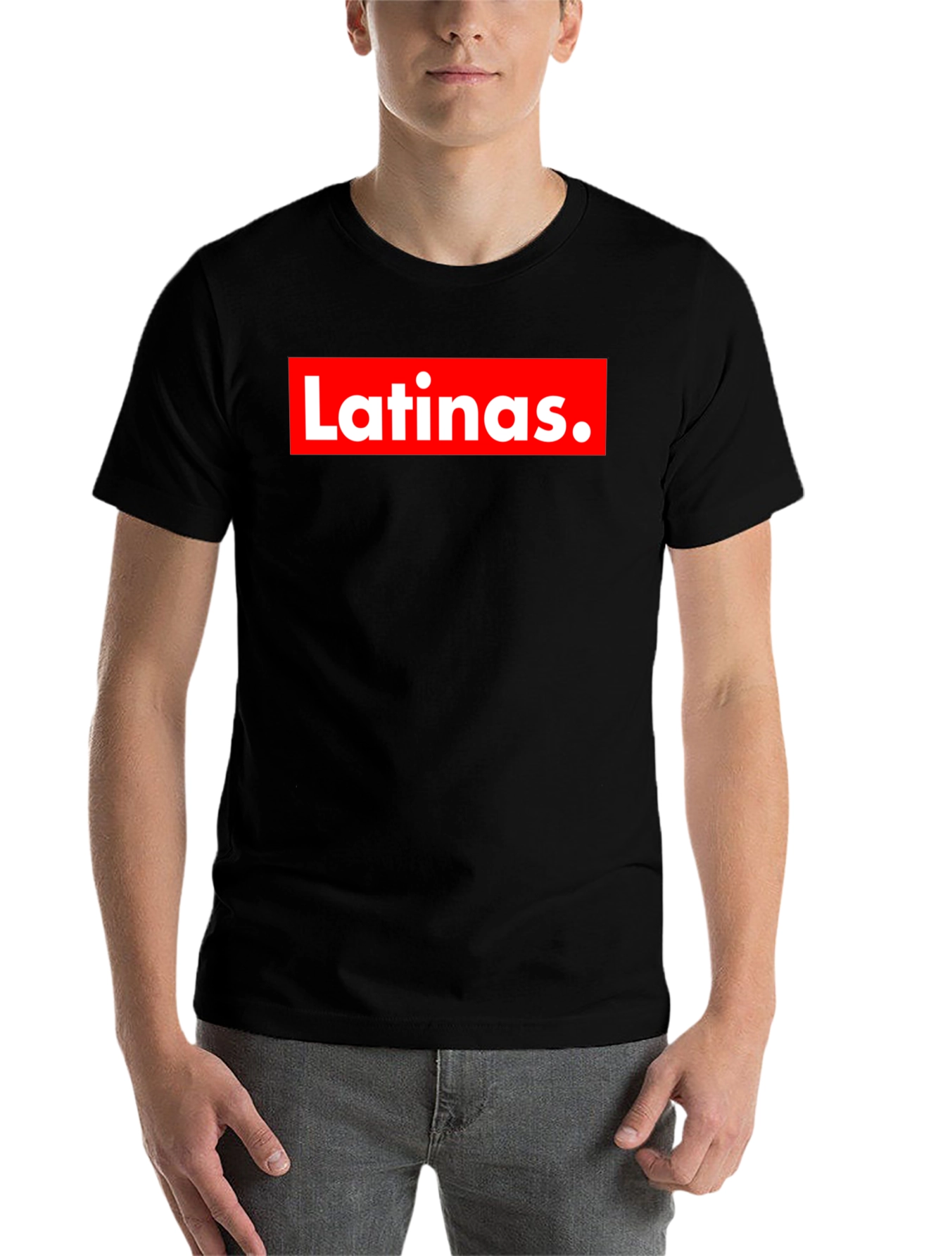 Black Latinas Graphic Tee - Red Box Logo - Trendy Fashion Shirt view 7