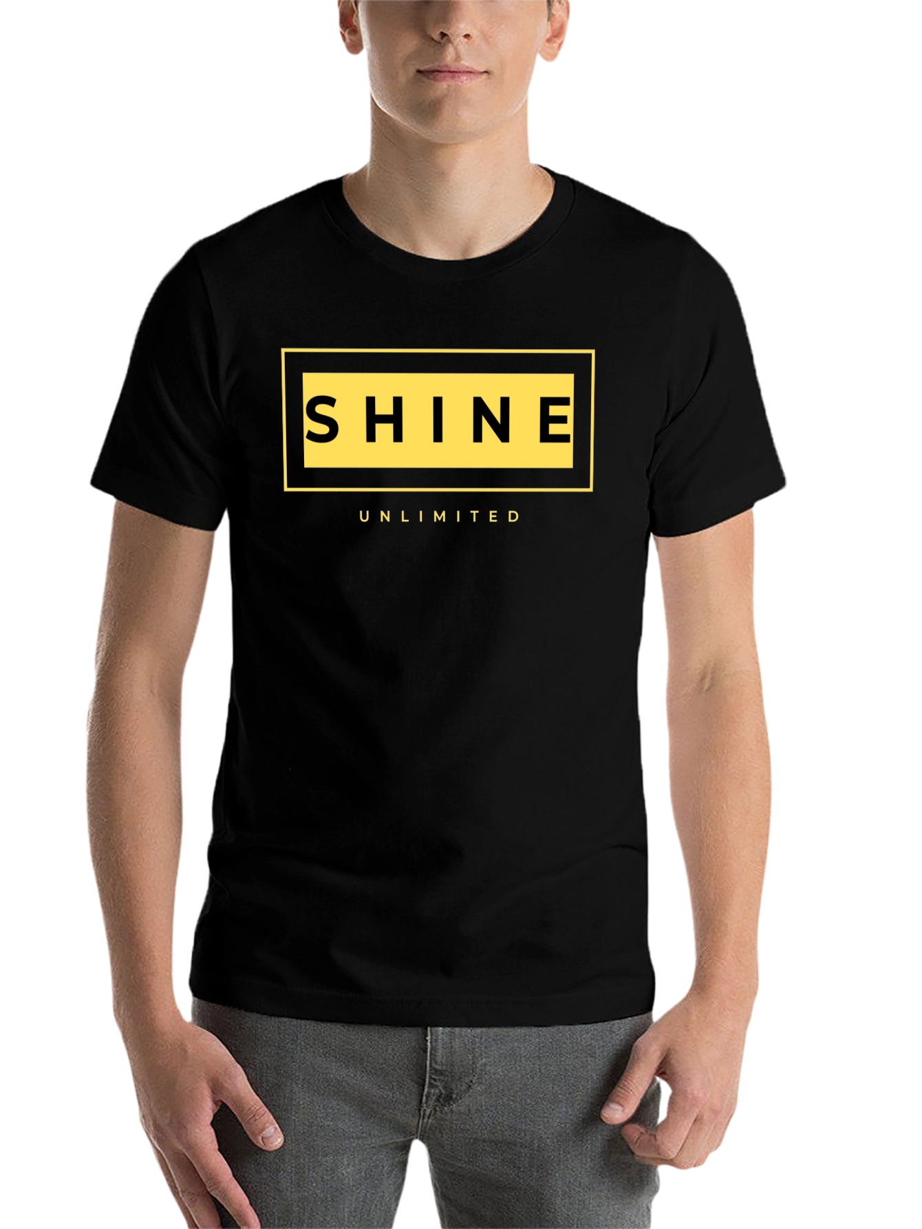 Black Shine Unlimited Black Graphic T-Shirt view 7
