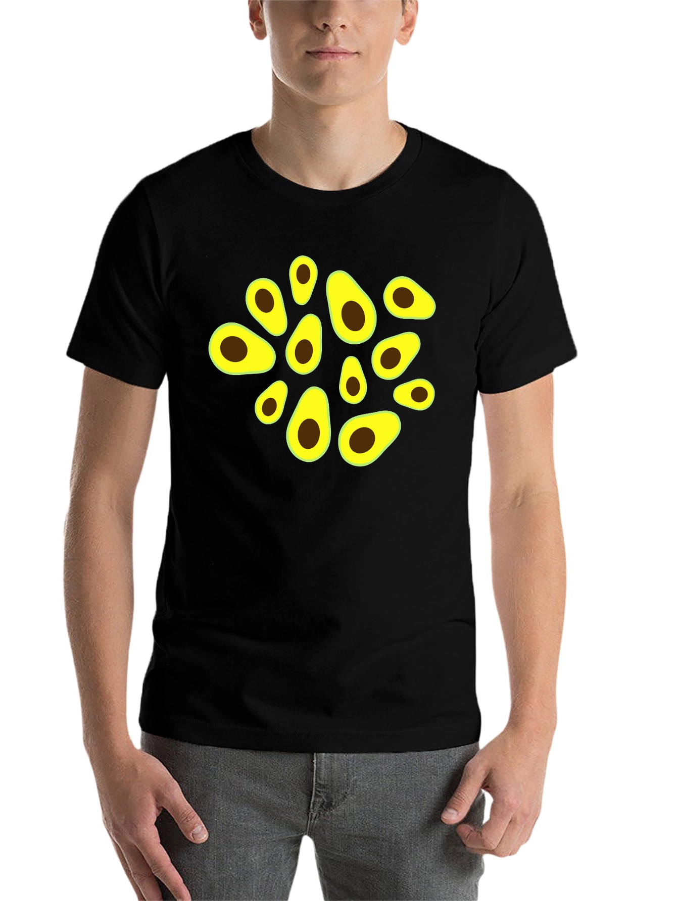 Black Avocado Graphic Black T-Shirt view 7