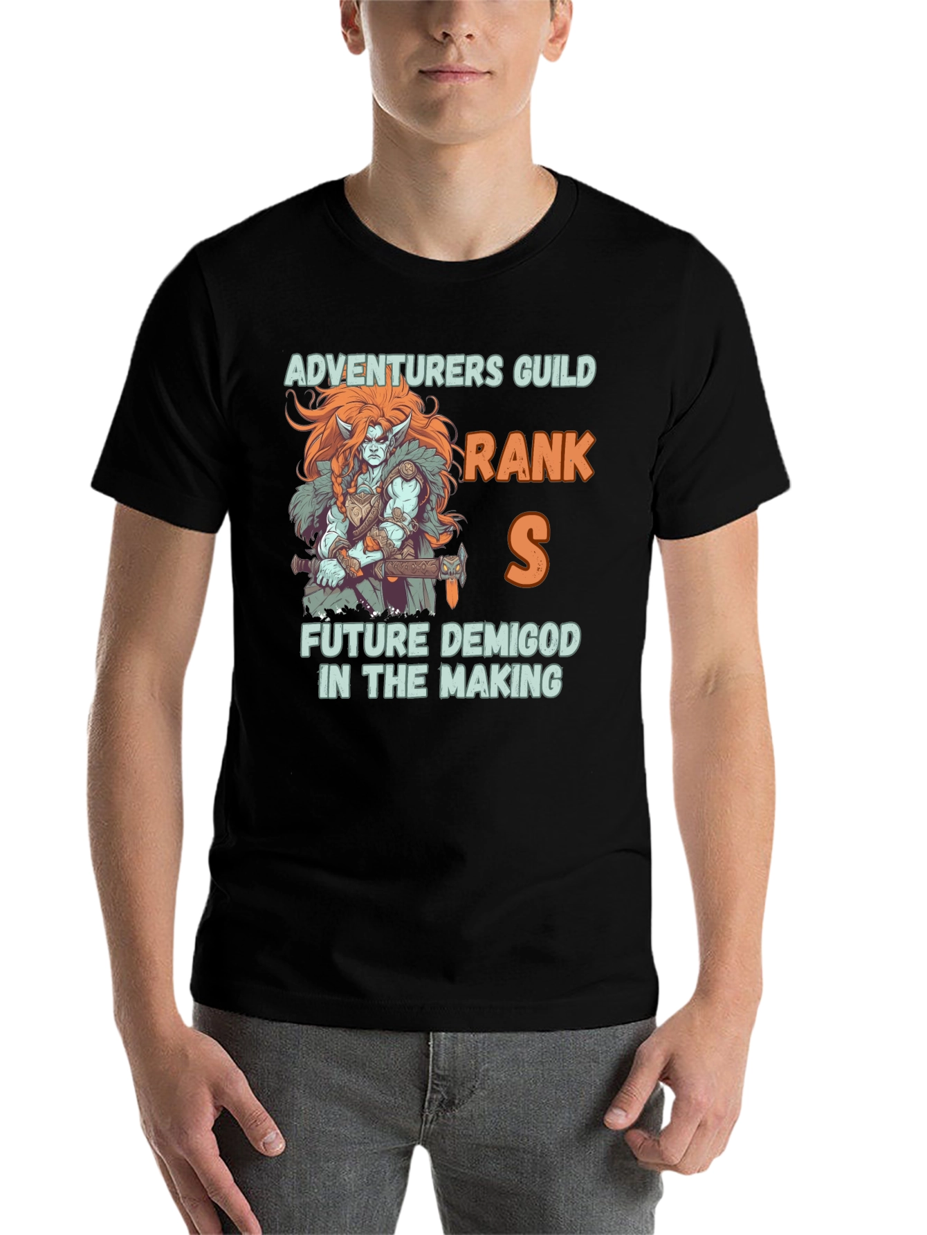 Black Adventurers Guild Rank S Demigod T-Shirt view 7