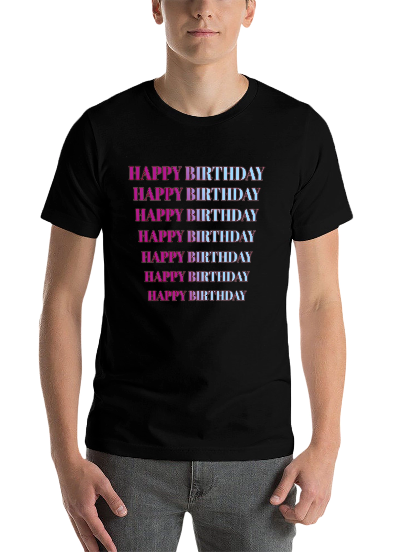 Black Happy Birthday T-Shirt view 7