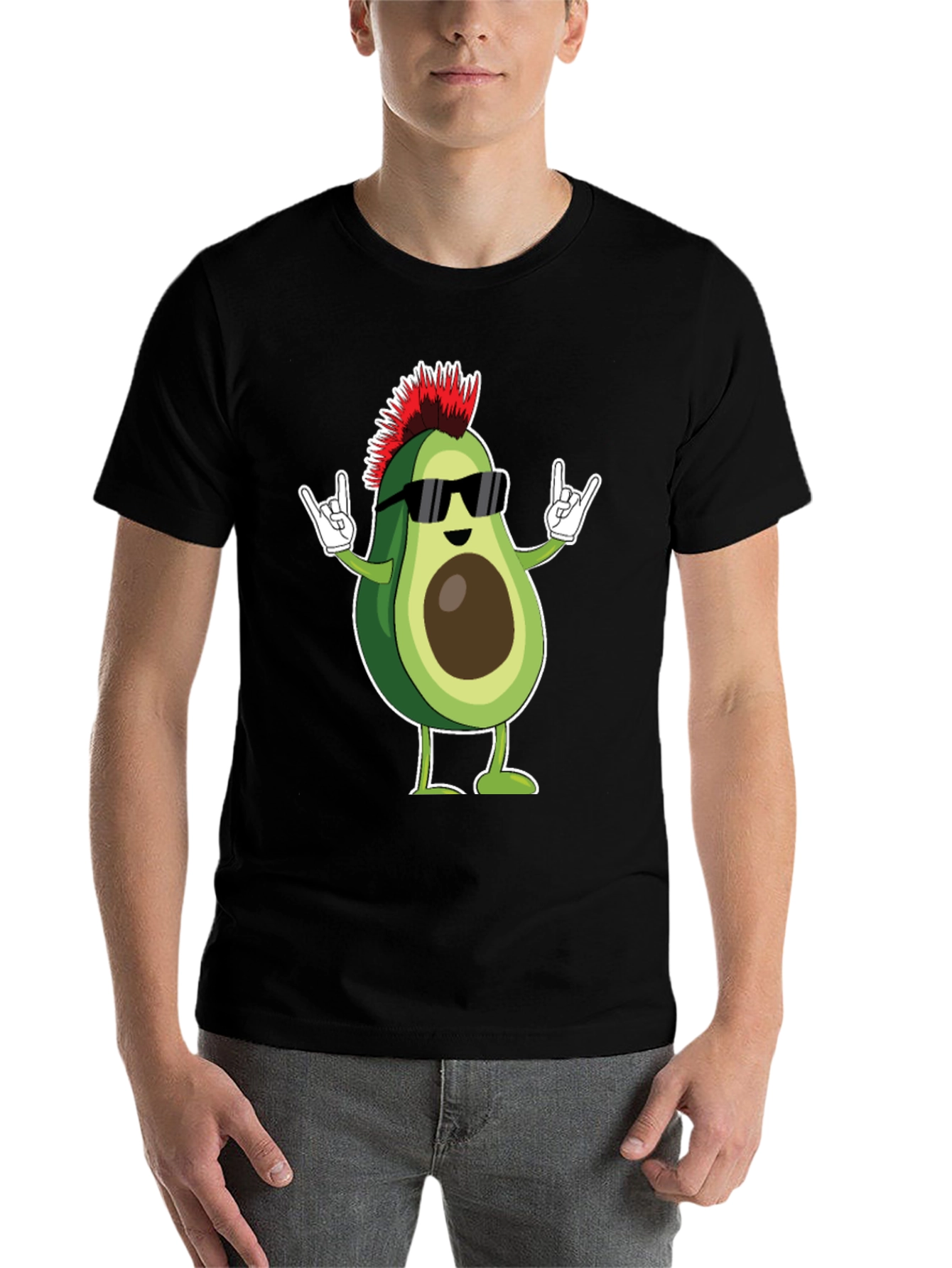 Black Punk Rock Avocado T-Shirt view 7