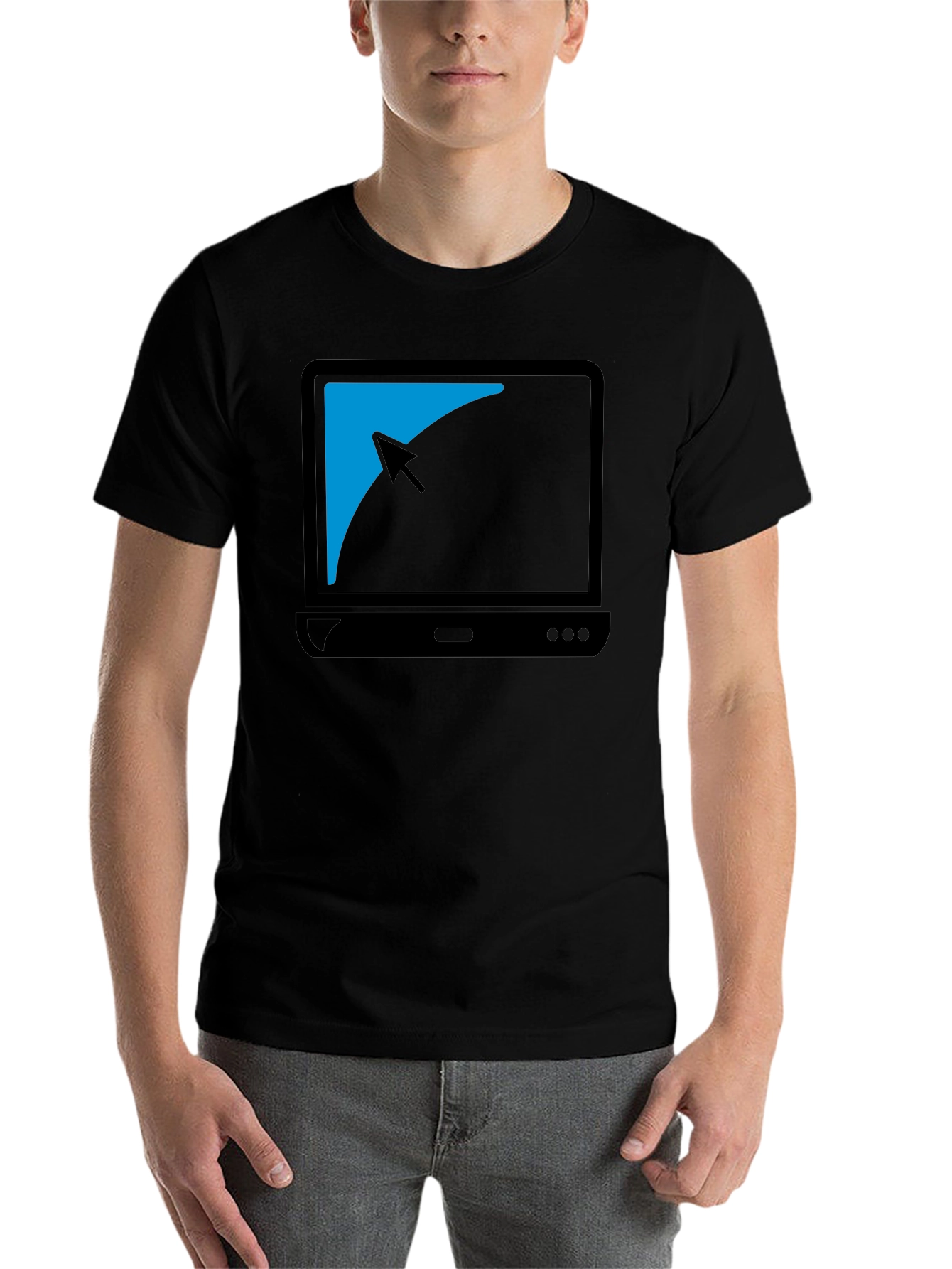 Black Black Laptop Graphic T-Shirt - Modern Style view 7