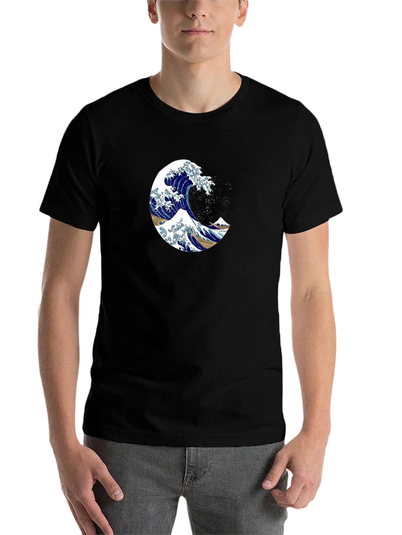 Black Great Wave Tee - Stylish Japanese Art T-Shirt view 7