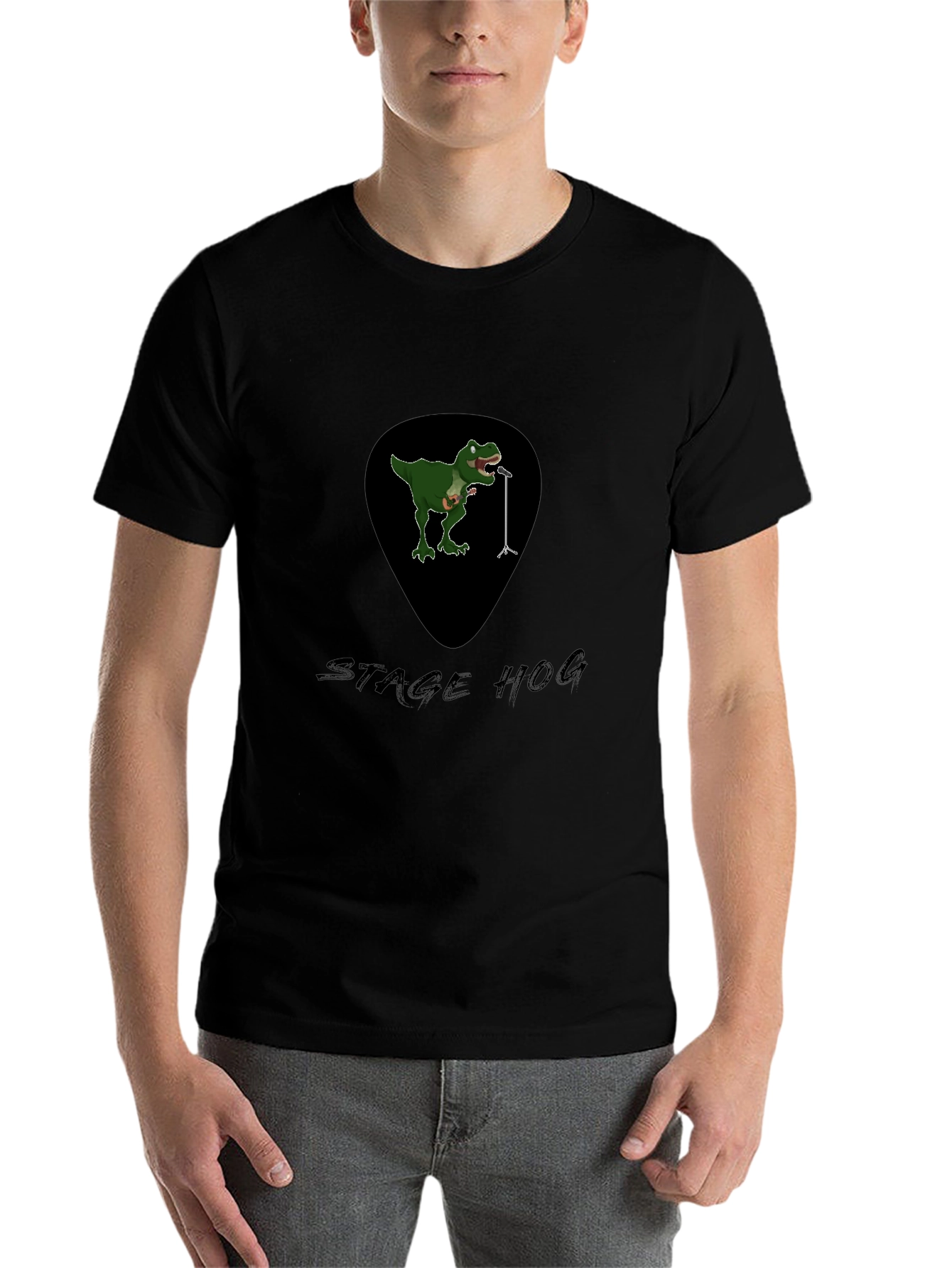 Black Stage Hog Dino T-Shirt - Black Graphic Tee view 7