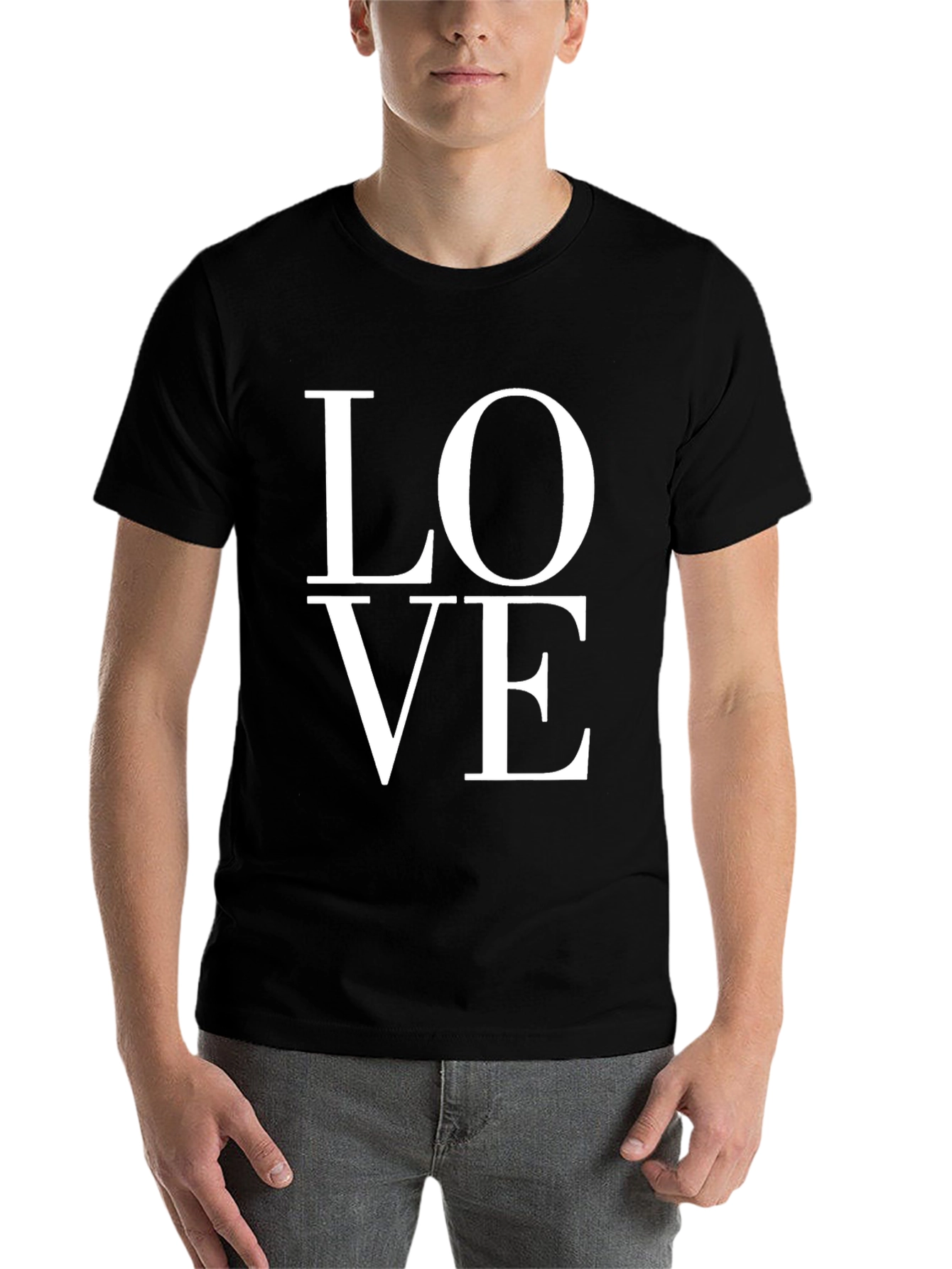 Black Love Graphic Tee - Black Casual T-Shirt view 7