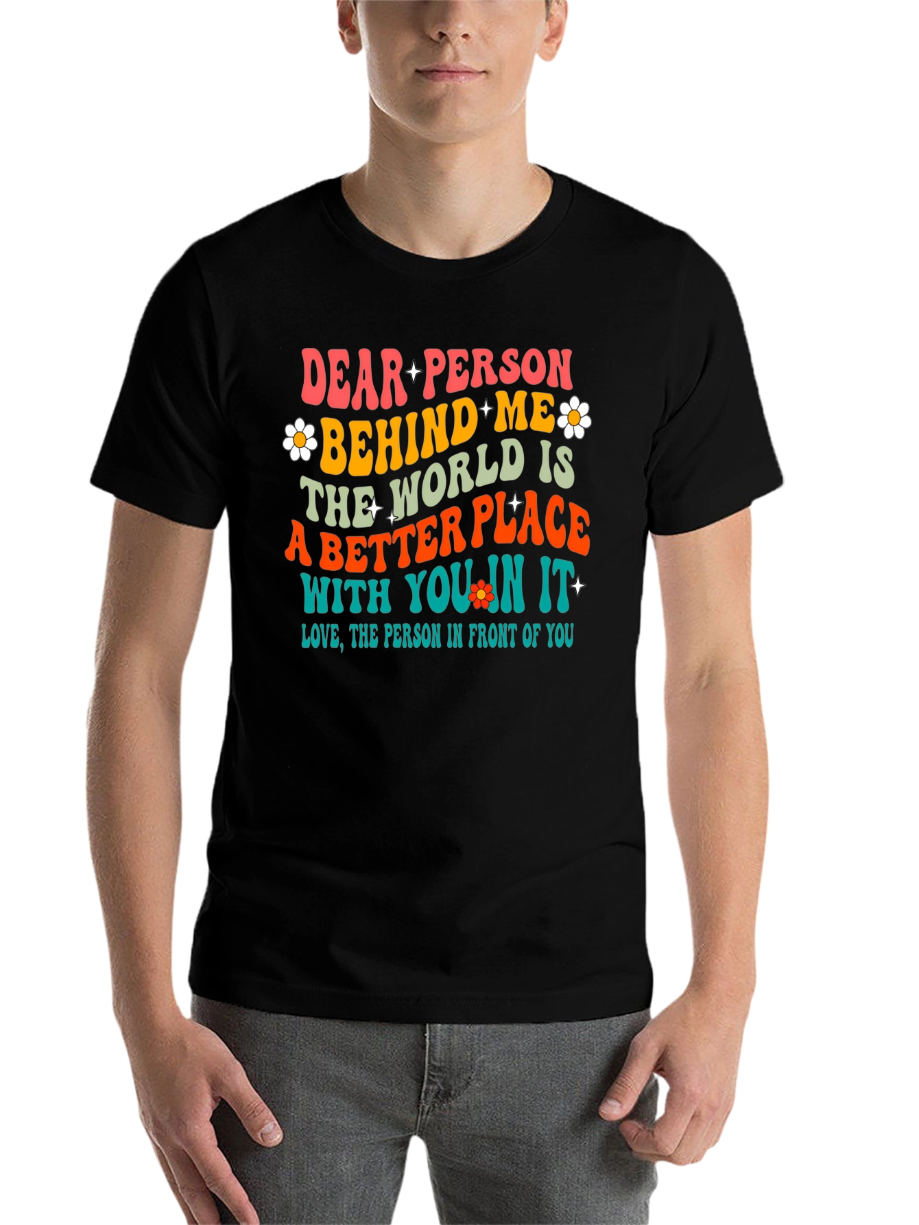 Black Dear Person Behind Me Graphic Tee view 7