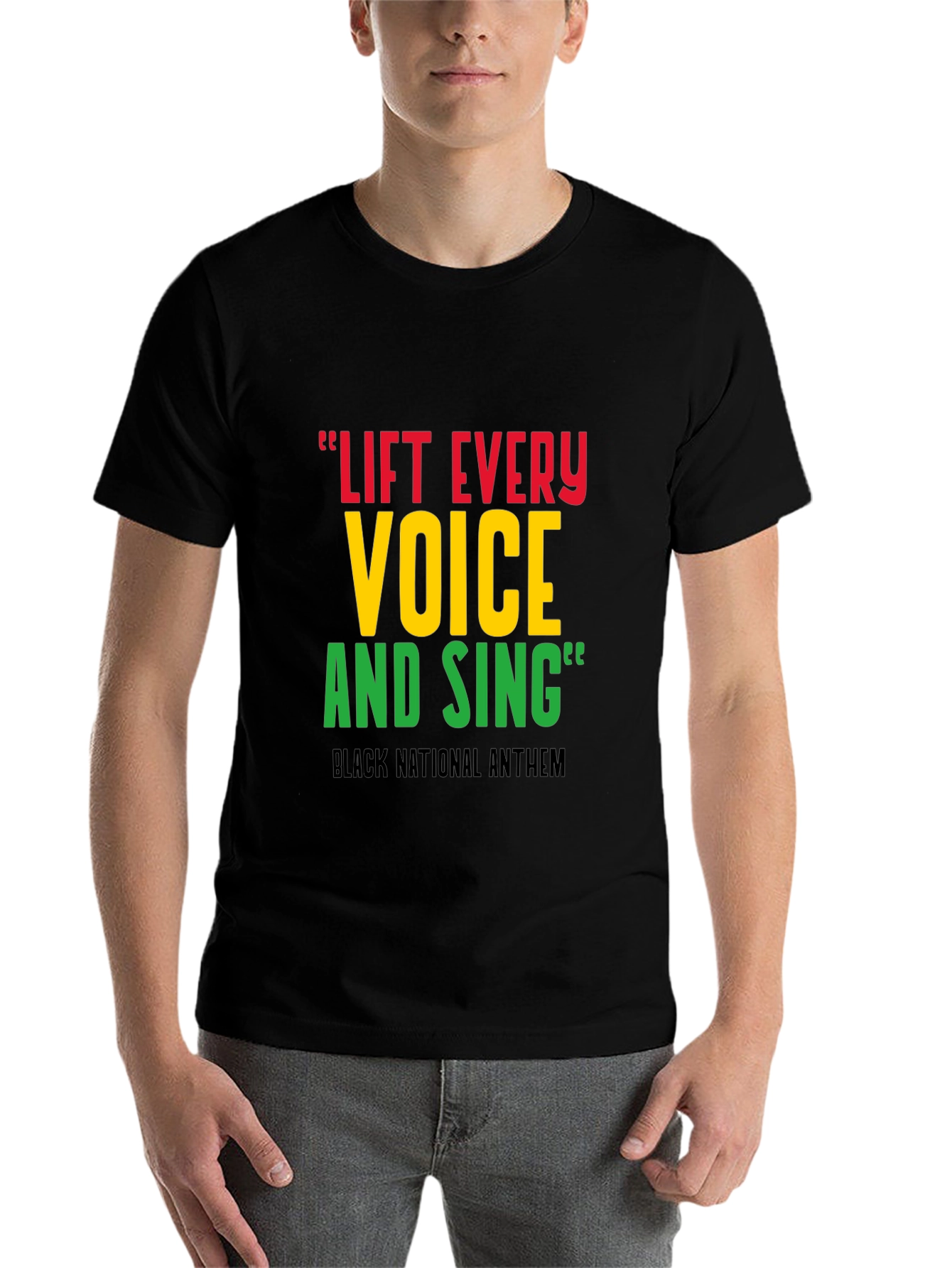 Black Lift Every Voice T-Shirt - Black National Anthem view 7