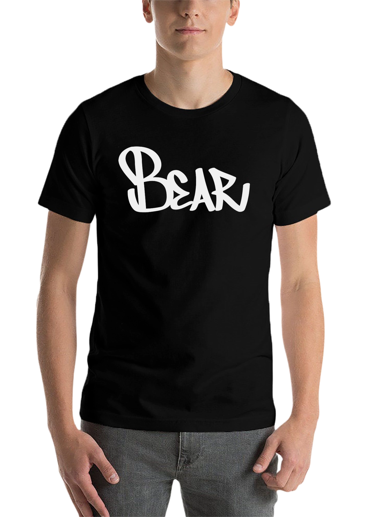 Black Bear Graphic Tee - Men's Black Short Sleeve T-Shirt view 7