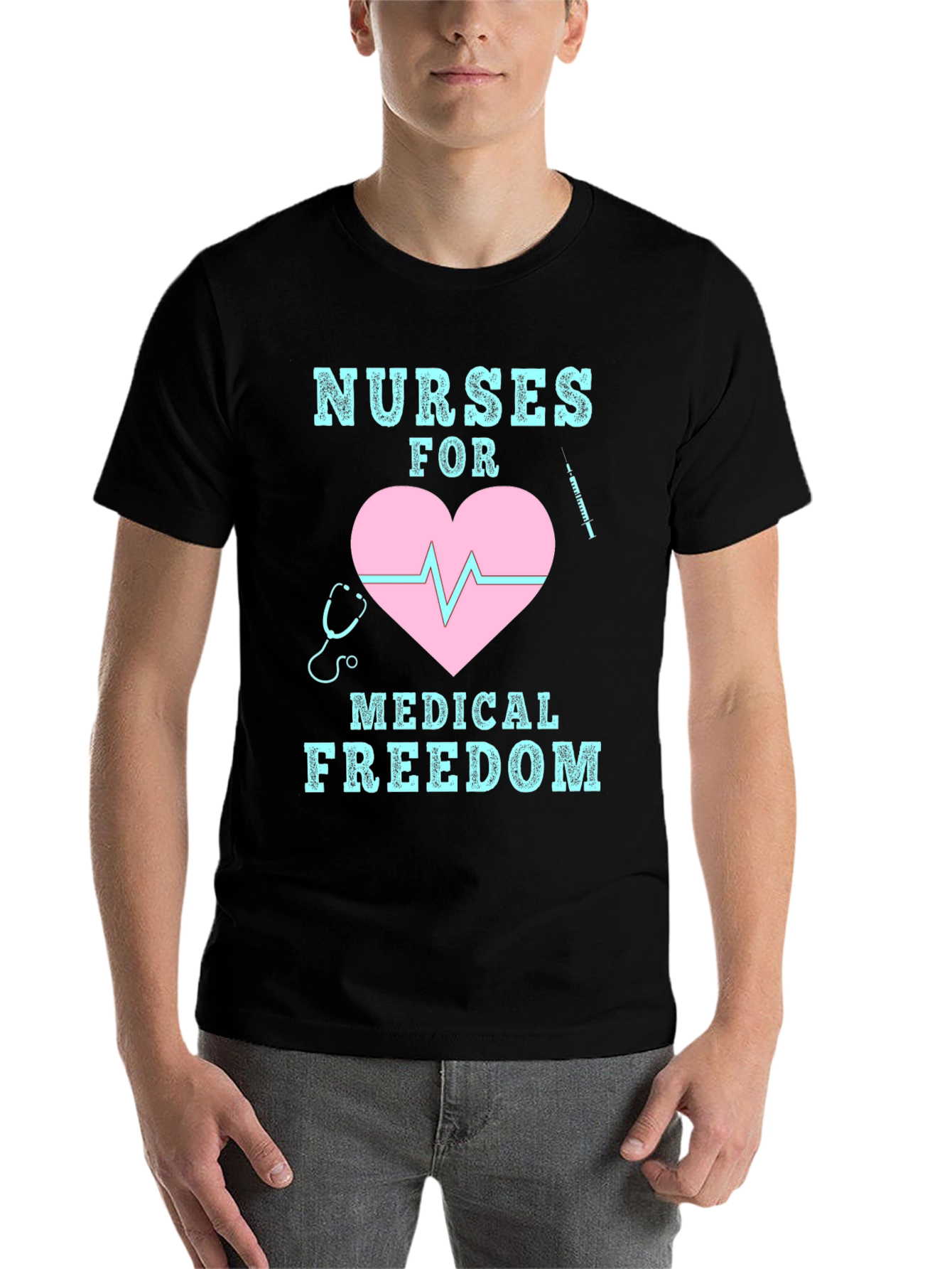Black Nurses For Medical Freedom Graphic Tee view 7