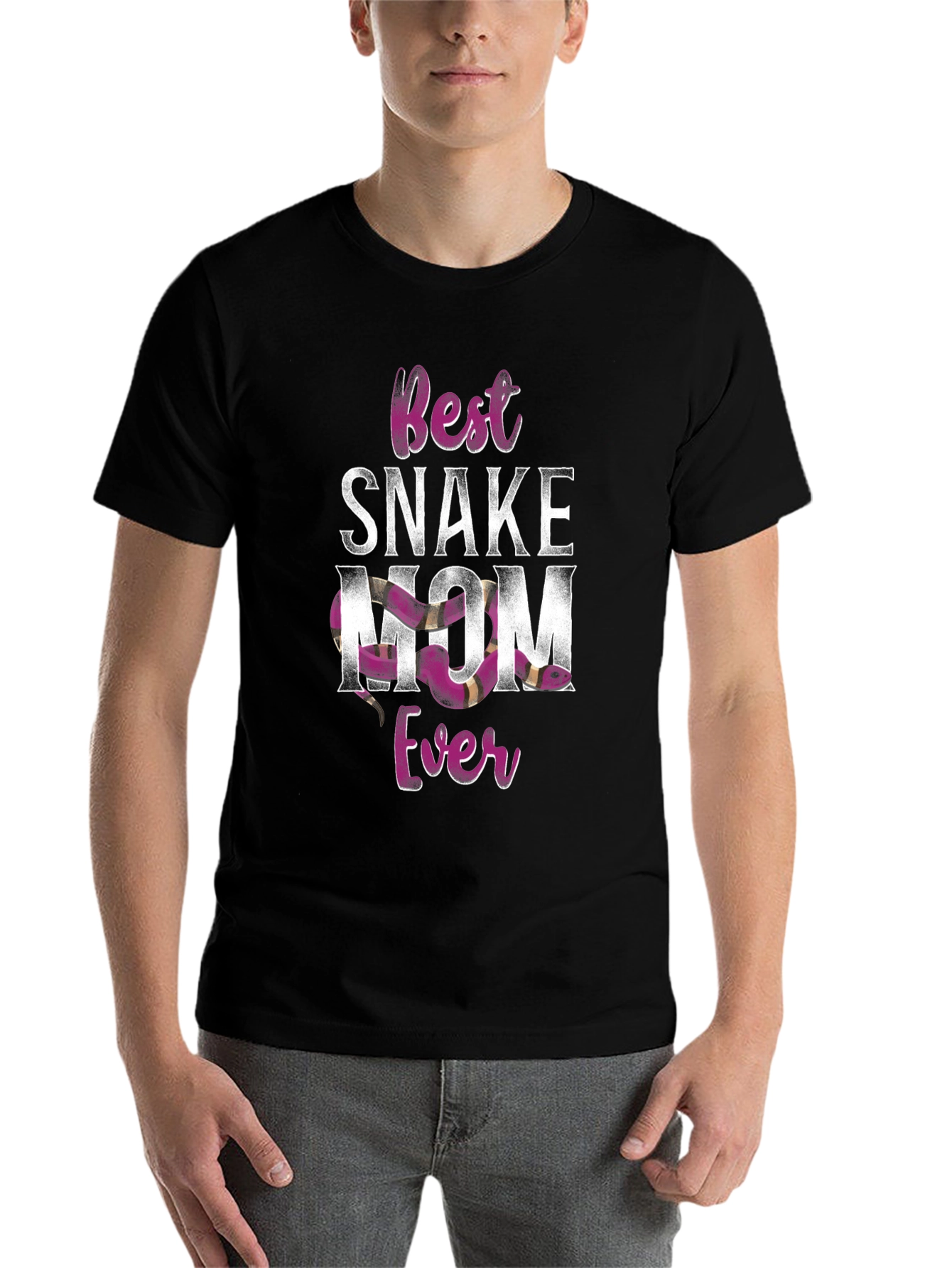 Black Best Snake Mom Ever T-Shirt view 7