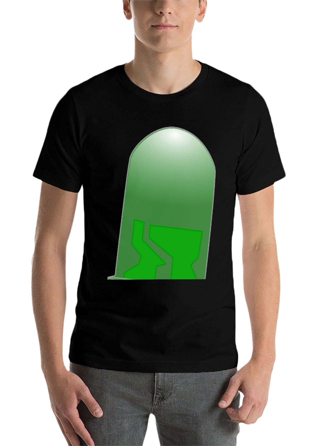 Black Green Tombstone T-Shirt - Unique Graphic Tee view 7
