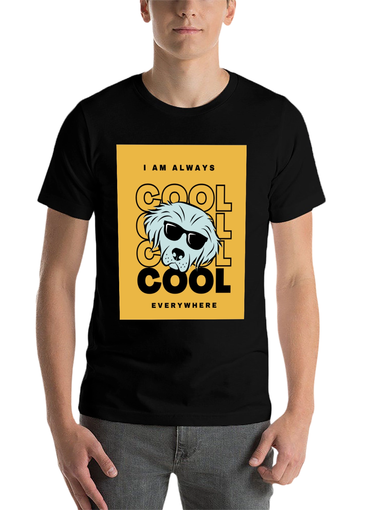 Black Cool Dog Graphic Tee - Trendy Black T-Shirt view 7