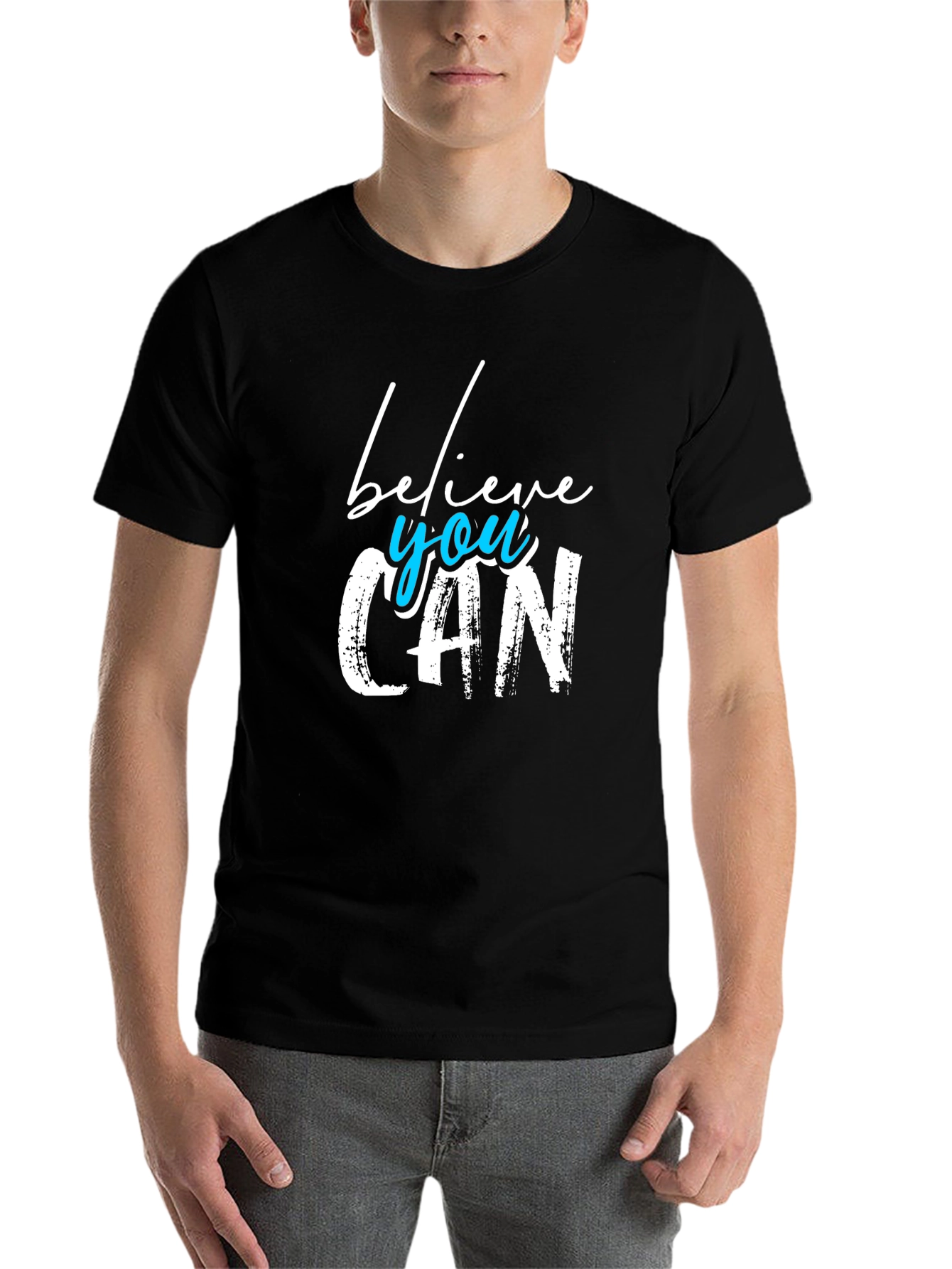 Black Believe You Can Graphic T-Shirt view 7