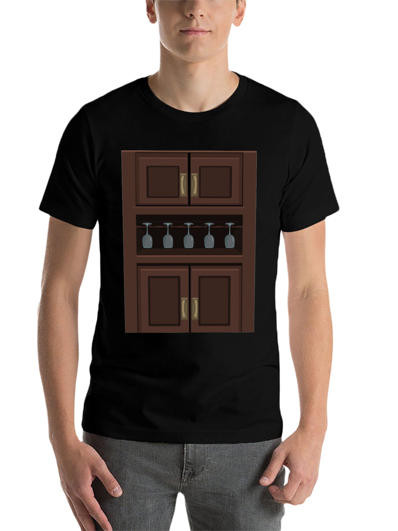Black Novelty Bar Cabinet Graphic T-Shirt view 7
