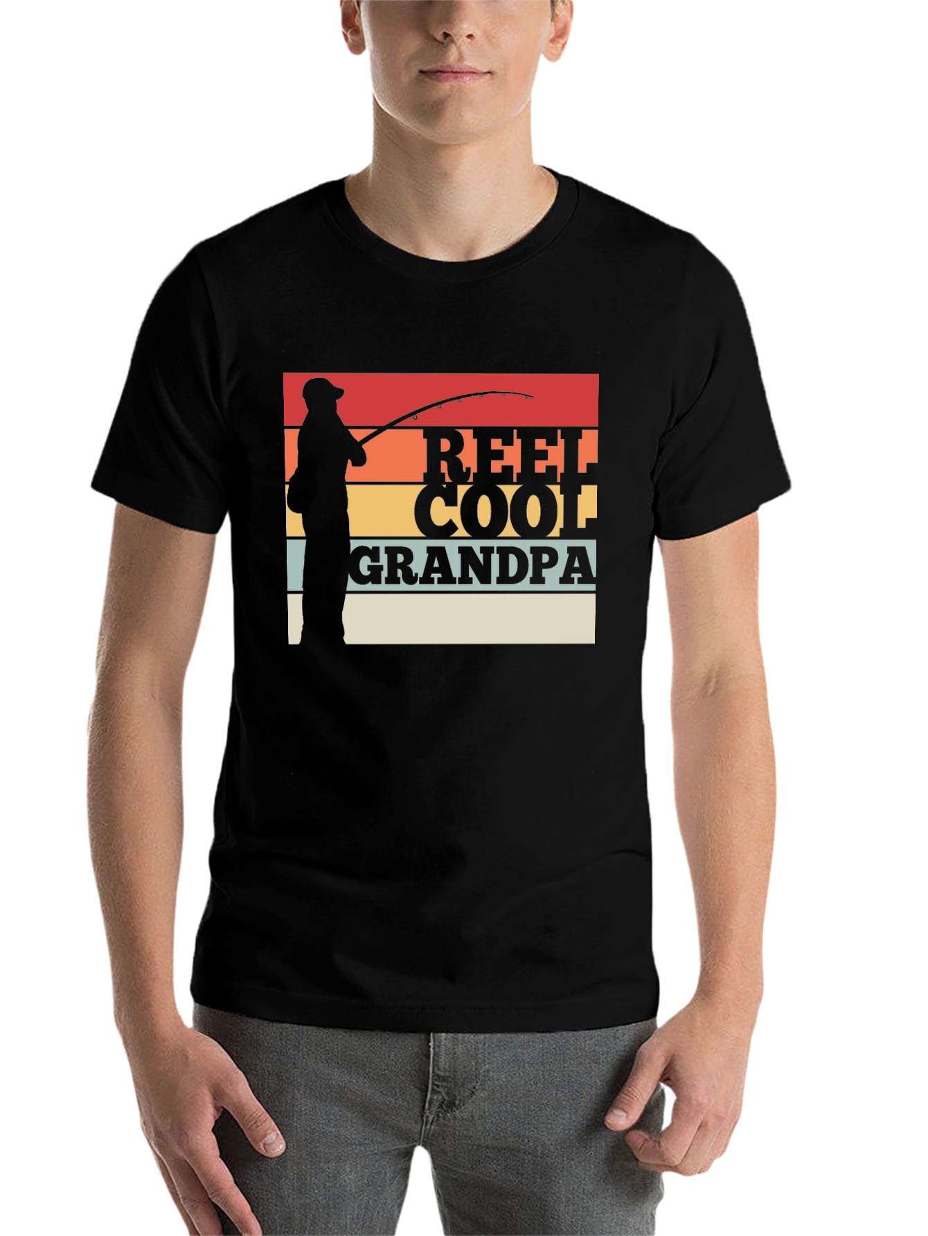 Reel Cool Grandpa Fishing Graphic T-Shirt - 7
