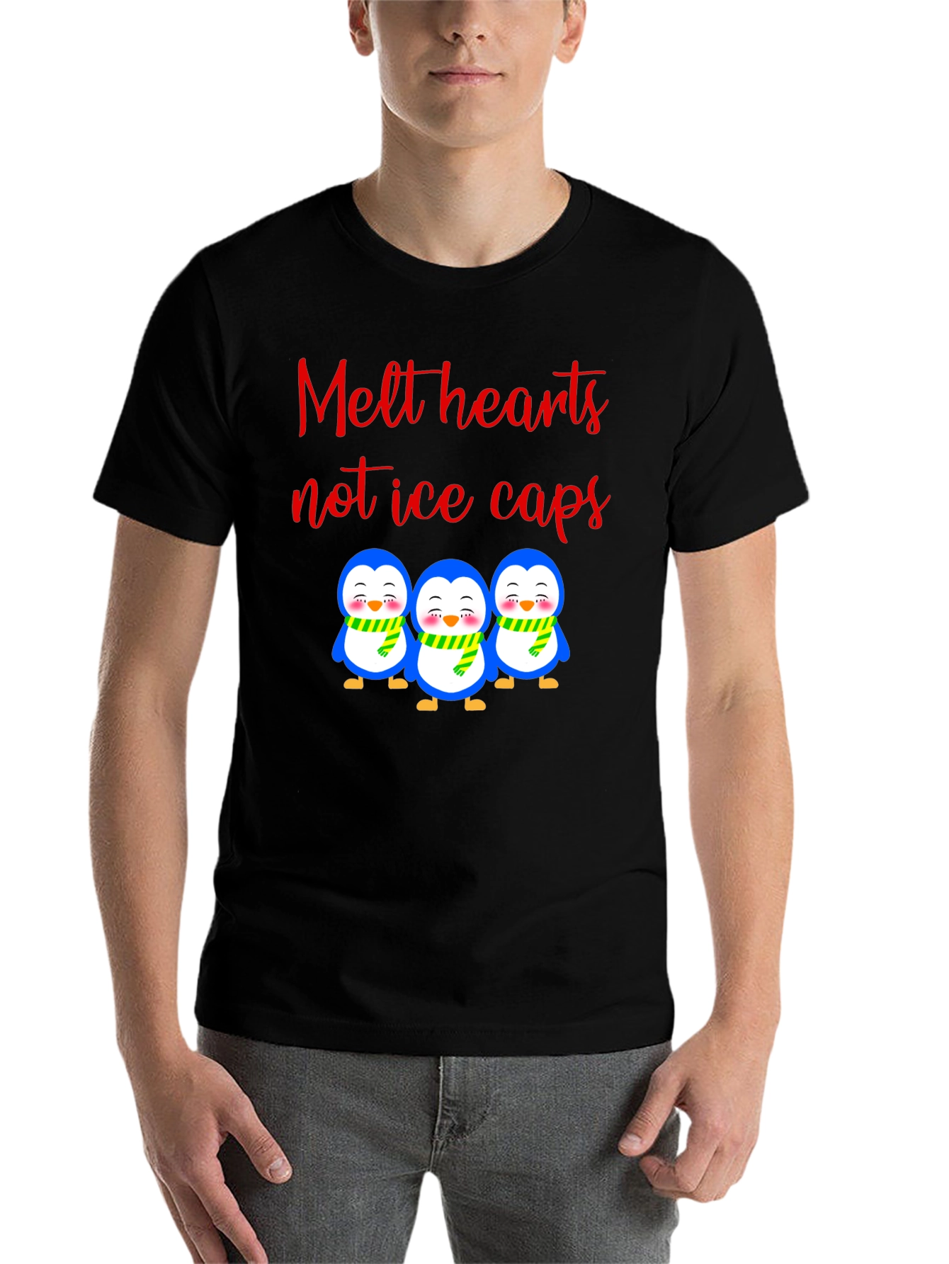Black Melt Hearts Penguin T-Shirt view 7