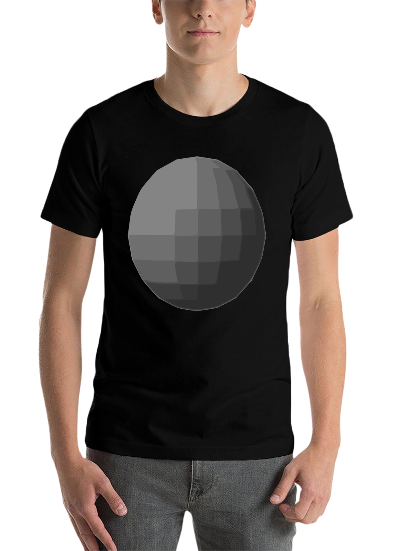 Black Geometric Sphere Graphic Tee - Modern Minimalist Design view 7