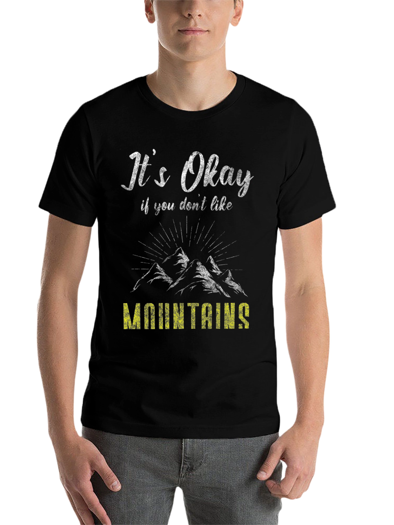 Black It's Okay Mountains Graphic Tee view 7