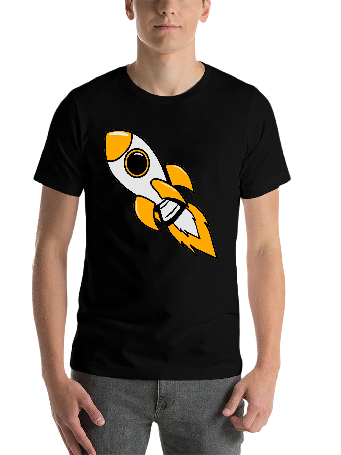 Black Rocket Blast Men's Black Graphic Tee view 7