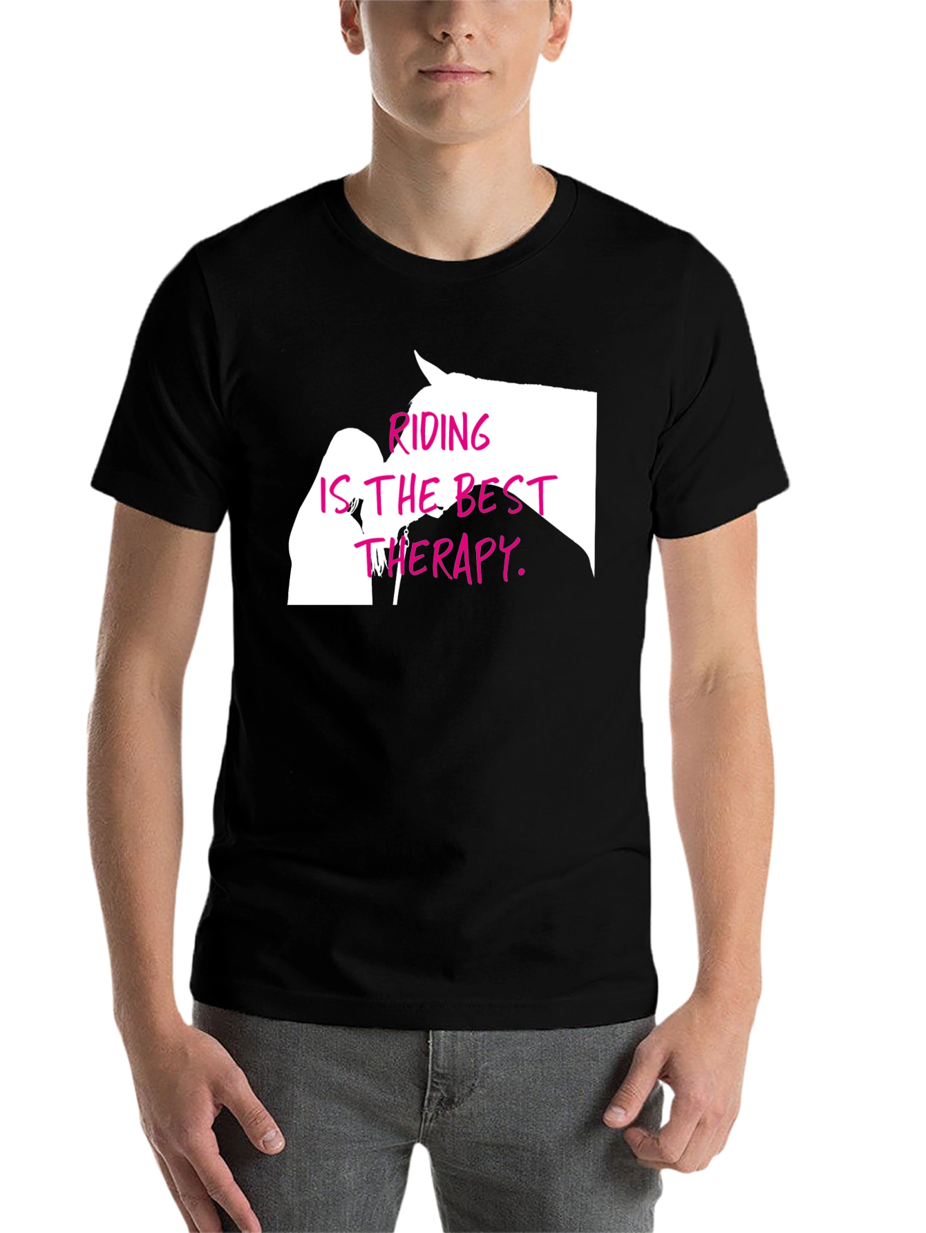 Black Riding Is The Best Therapy T-Shirt view 7