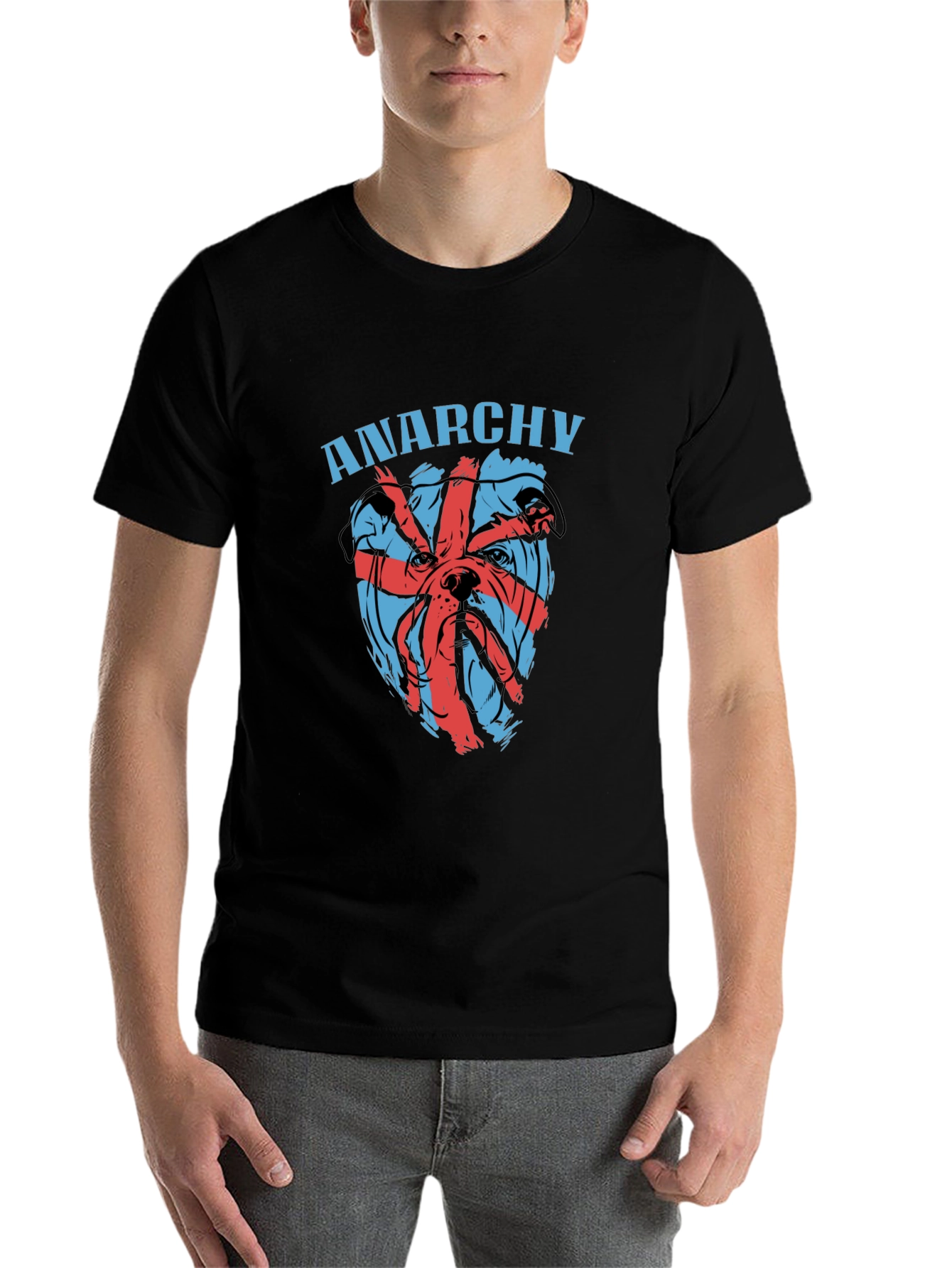 Black Anarchy Bulldog Graphic Tee - Edgy Style view 7