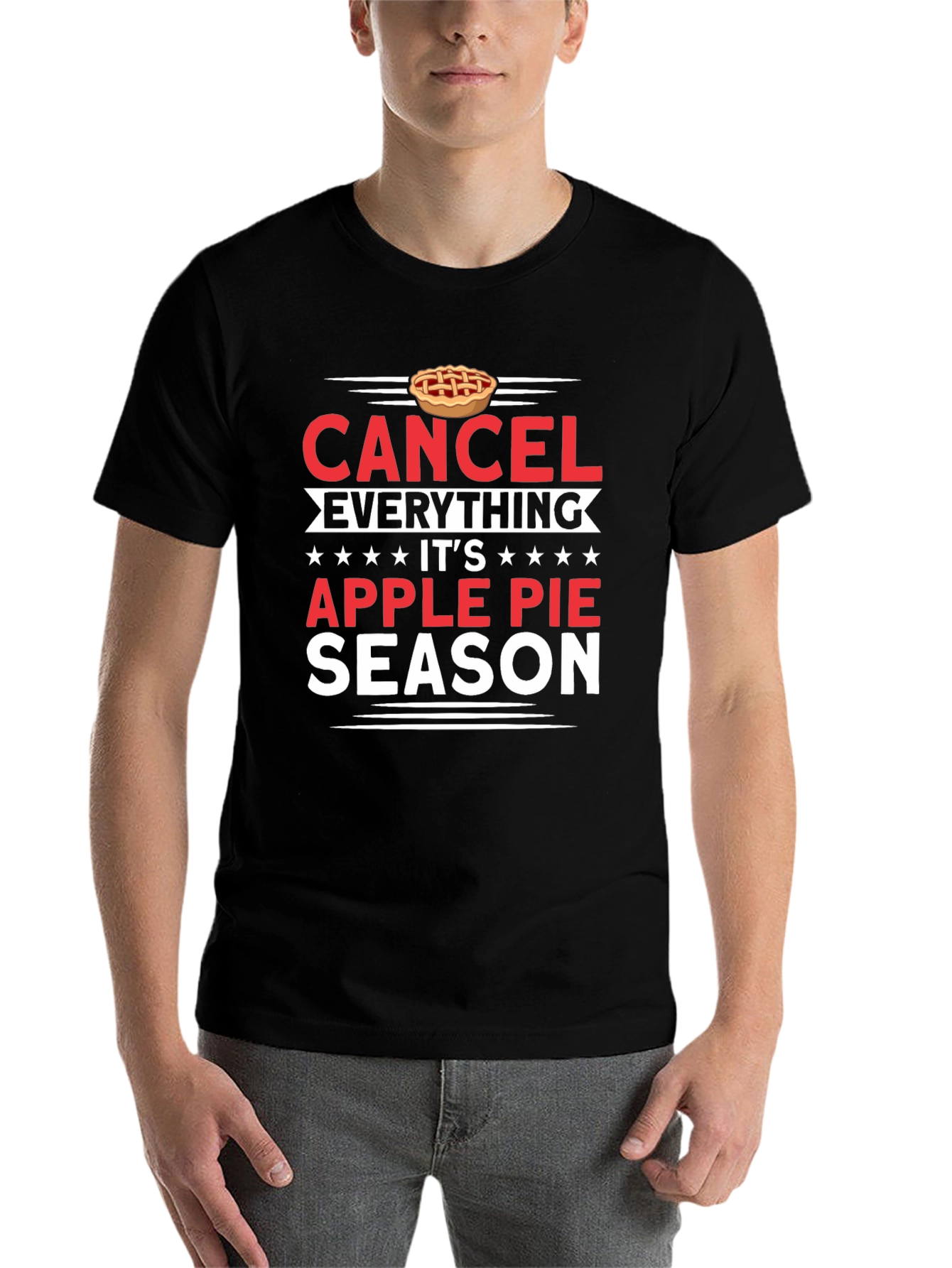 Black Cancel Everything Apple Pie Season T-Shirt view 7