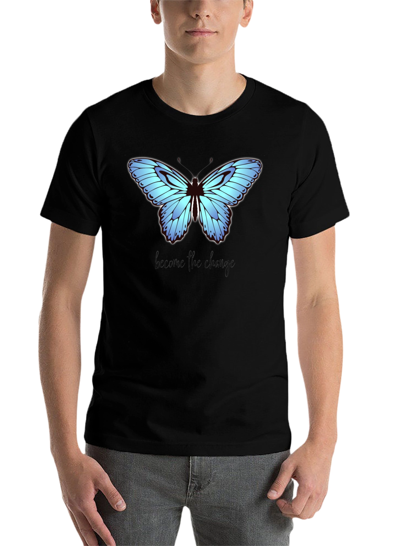 Black Butterfly Change Graphic Tee view 7