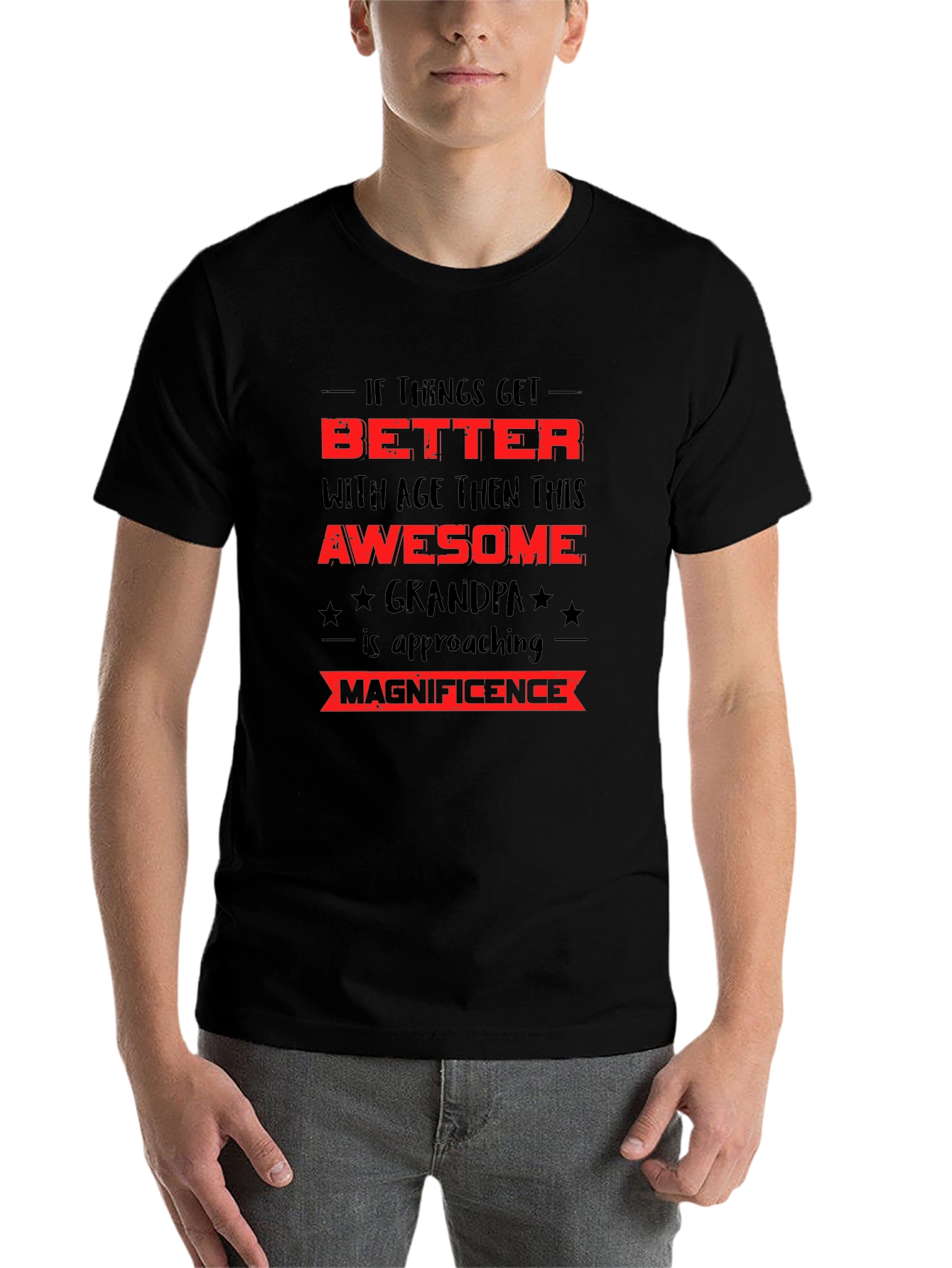 Black Awesome Grandpa T-Shirt - Better With Age view 7