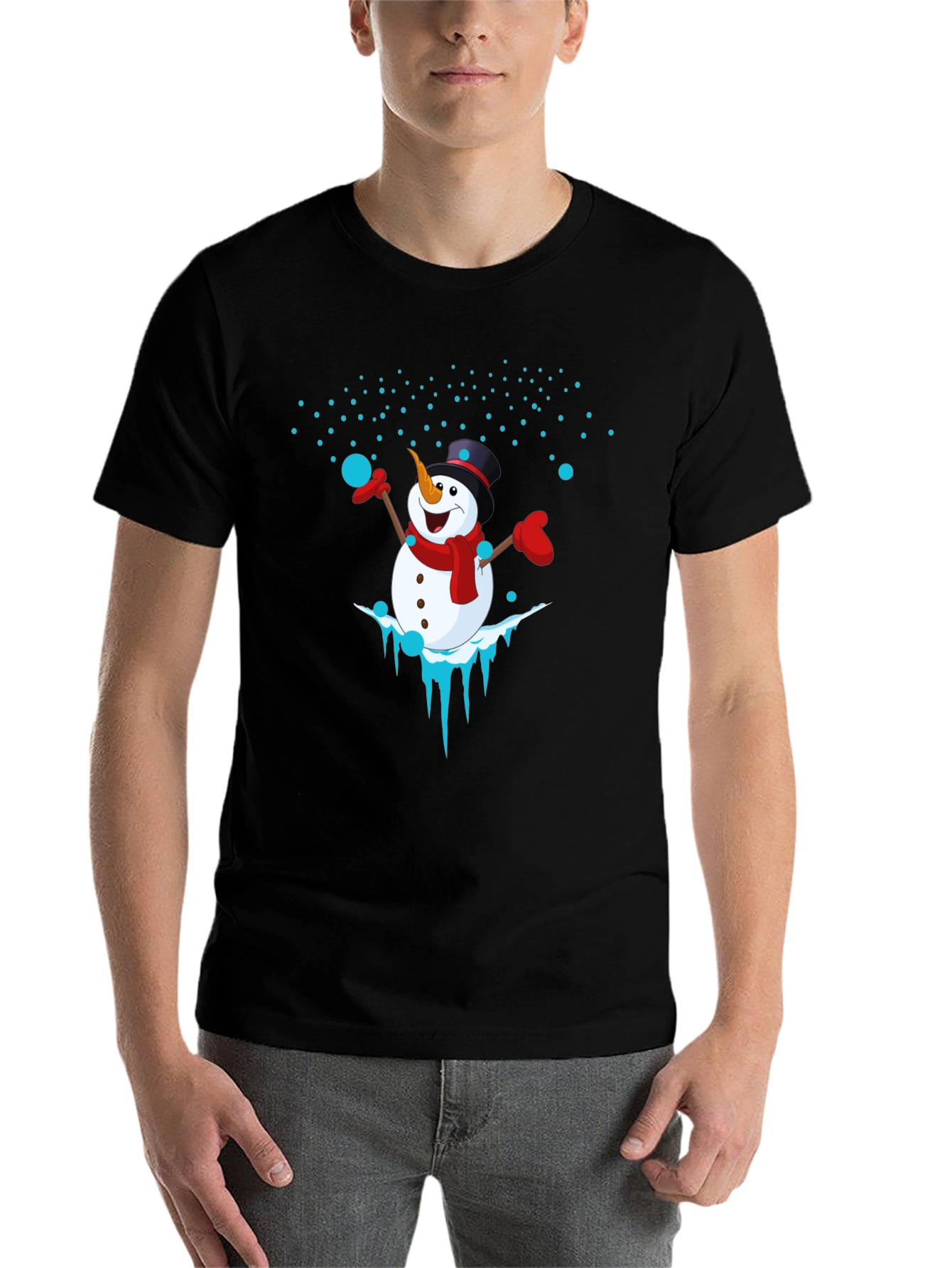Black Snowman Graphic Tee - Holiday Cheer view 7