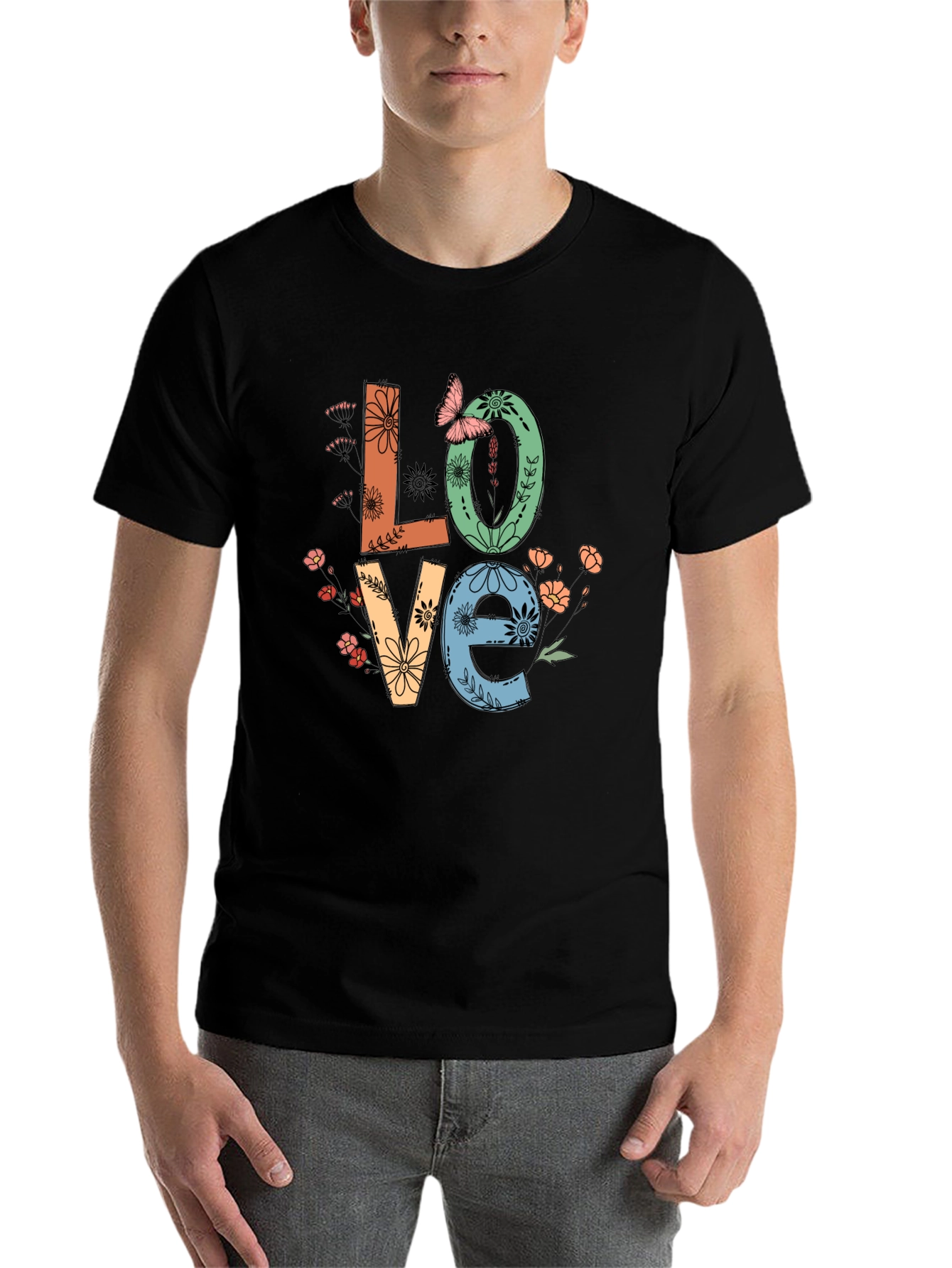 Floral Love Graphic Tee - Stylish Unisex T-Shirt - 7