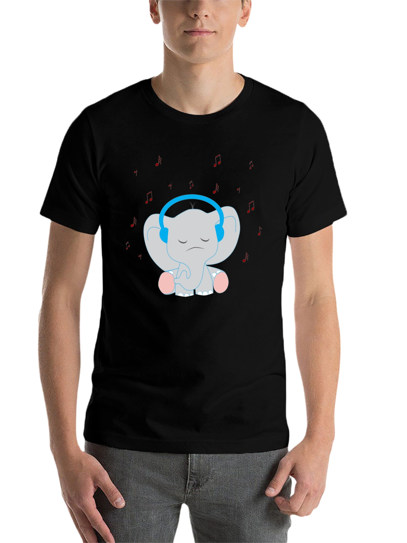 Black Elephant Tunes T-Shirt: Cute Music Lover Tee view 7