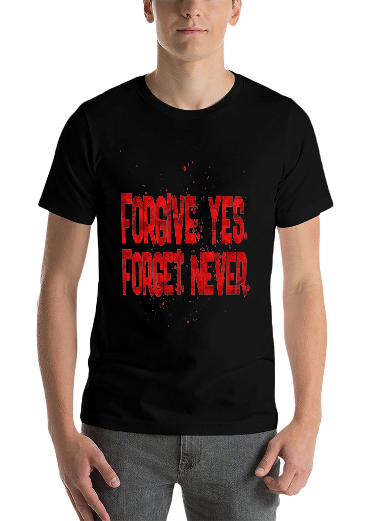 Black Forgive Yes Forget Never Graphic Tee - Black view 7