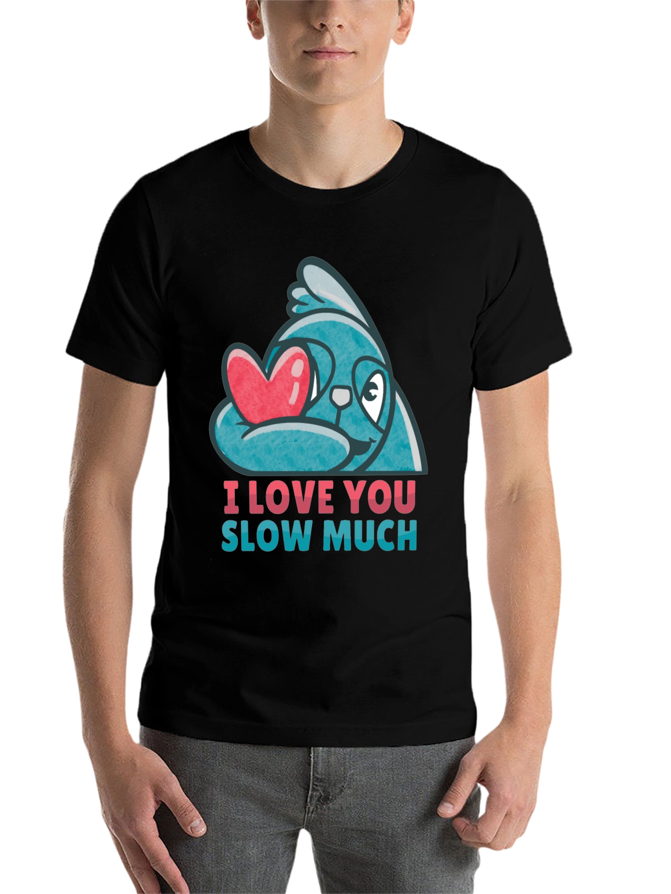 Black I Love You Slow Much Sloth Graphic Tee view 7